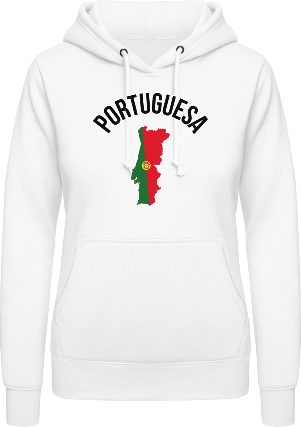 Portuguesa - Arctic white AWDis ladies hoodie - Front