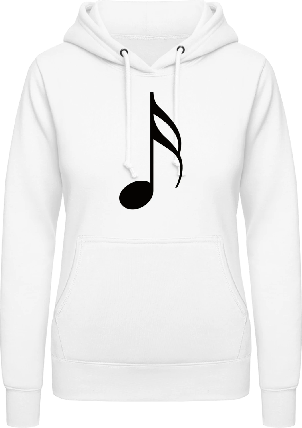 Music Notes - Arctic white AWDis ladies hoodie - Front