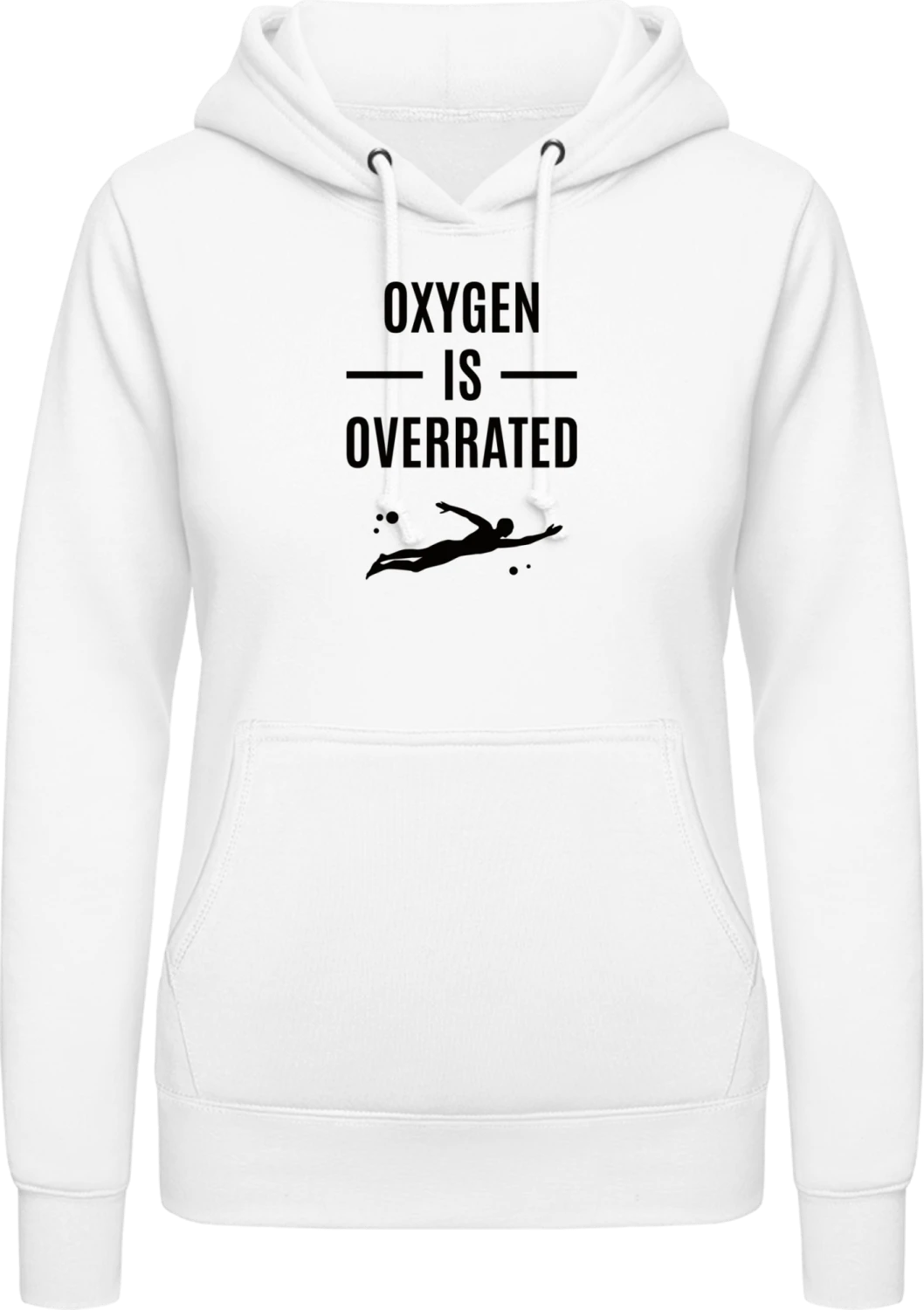 Oxygen Is Overrated Swimming - Arctic white AWDis ladies hoodie - Front