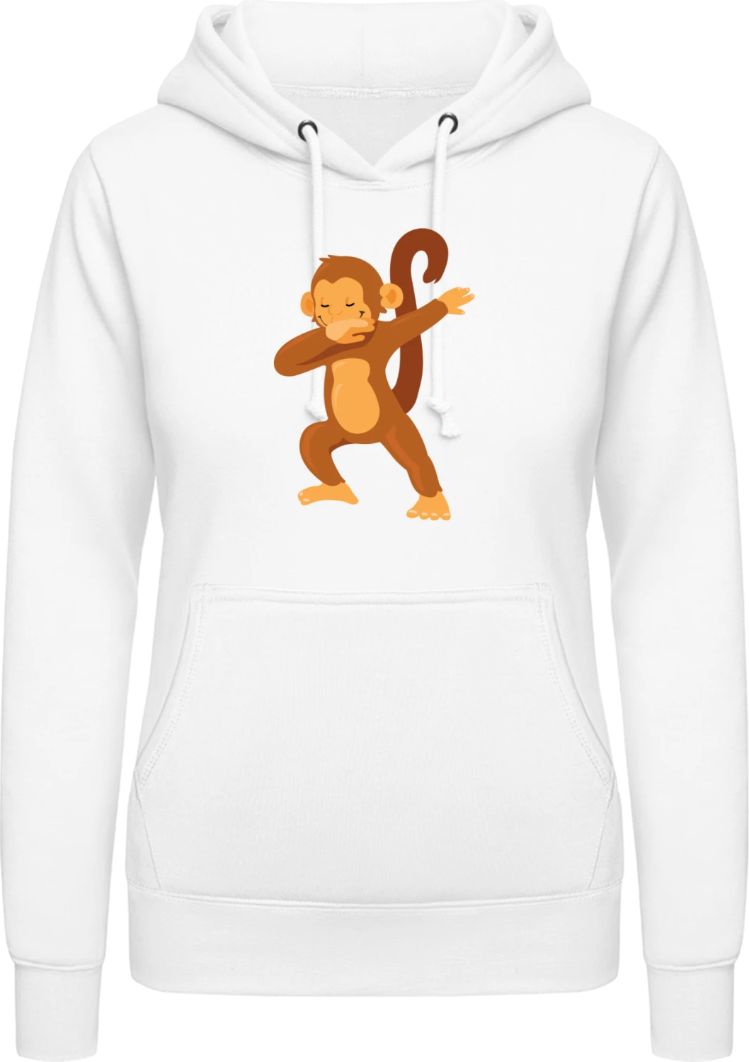 Funky Monkey - Arctic white AWDis ladies hoodie - Front