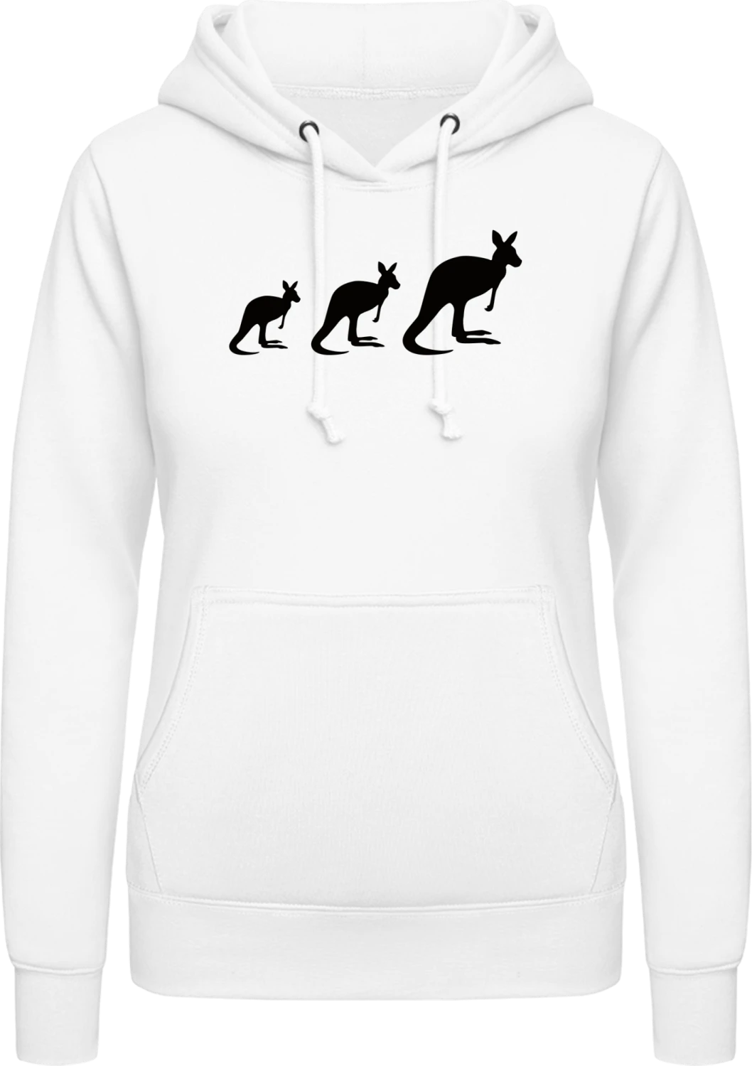 Kangaroos Silhouette - Arctic white AWDis ladies hoodie - Front