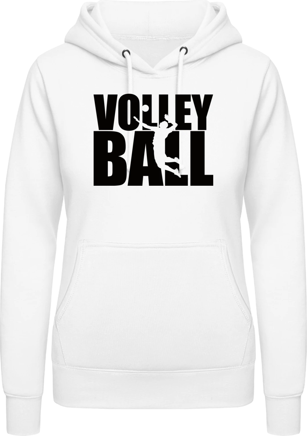 Volleyball With Silhouette - Arctic white AWDis ladies hoodie - Front