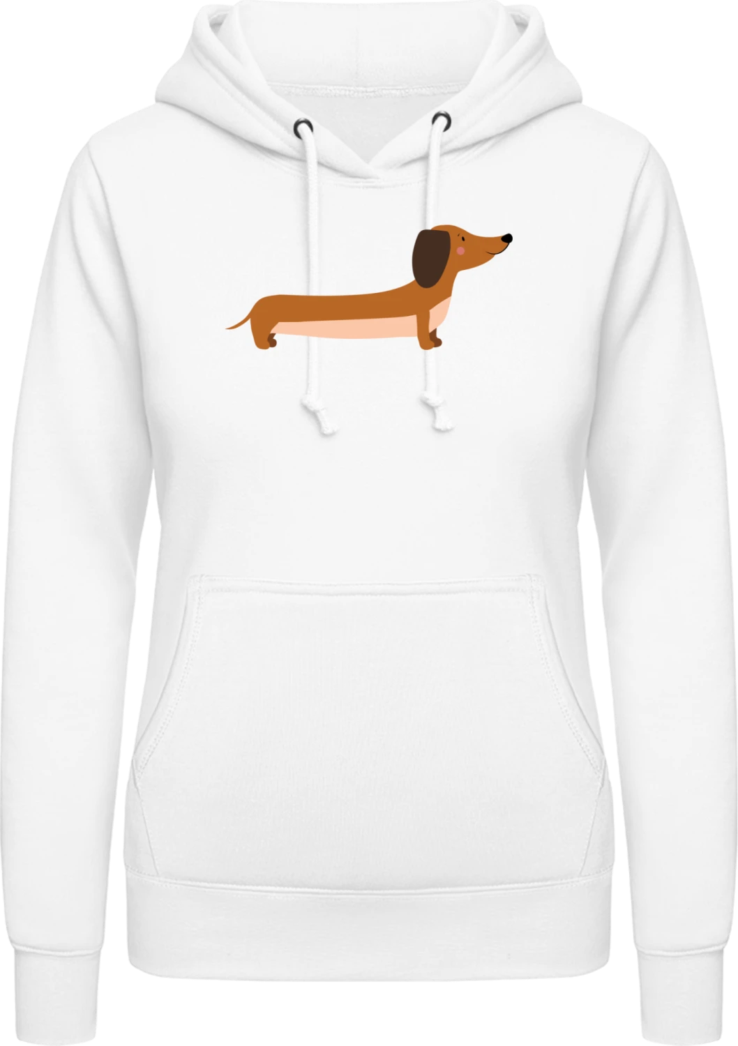 Cute Dachshund - Arctic white AWDis ladies hoodie - Front