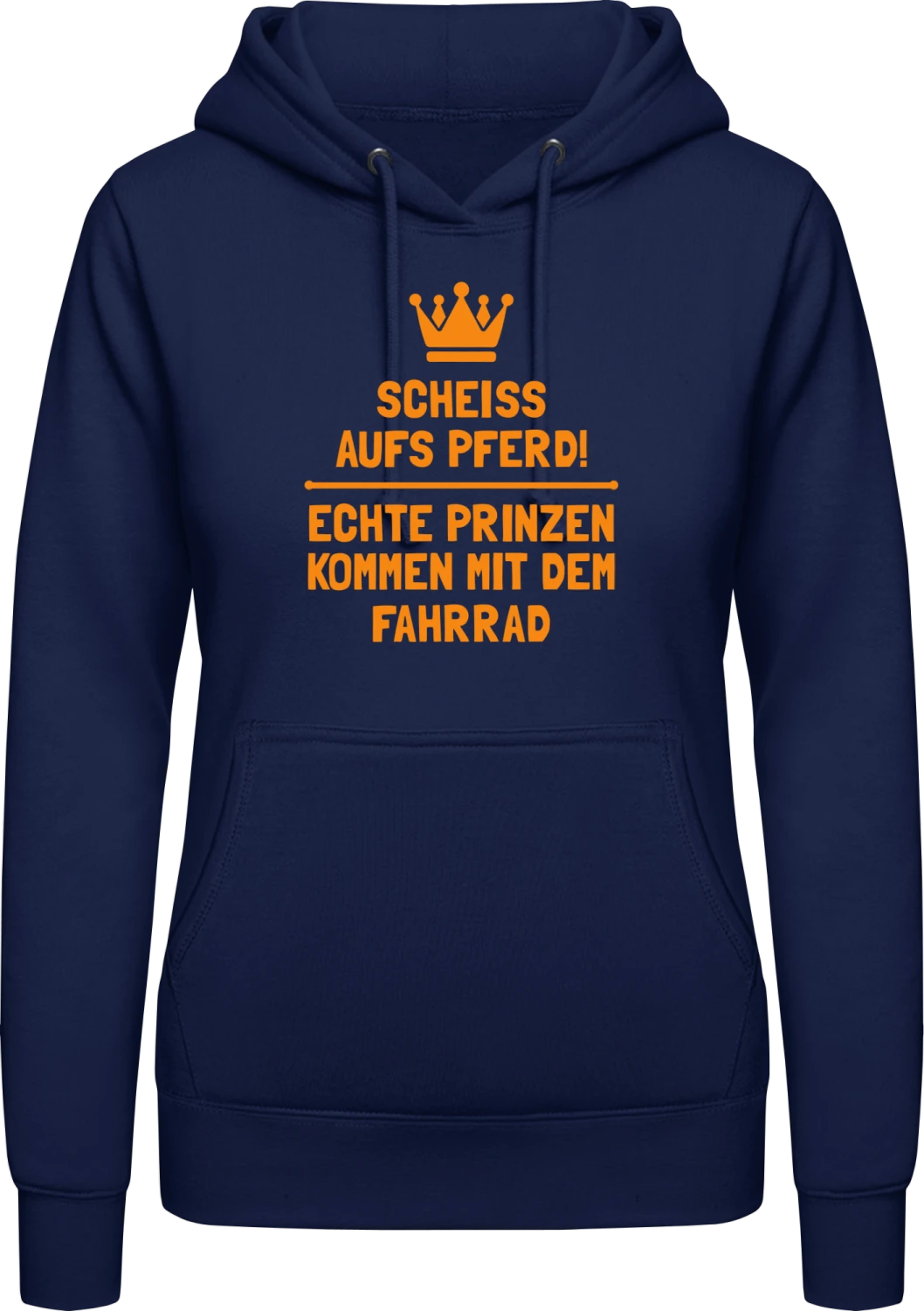 Echte Prinzen kommen mit dem Fahrrad - Oxford navy AWDis ladies hoodie - Front