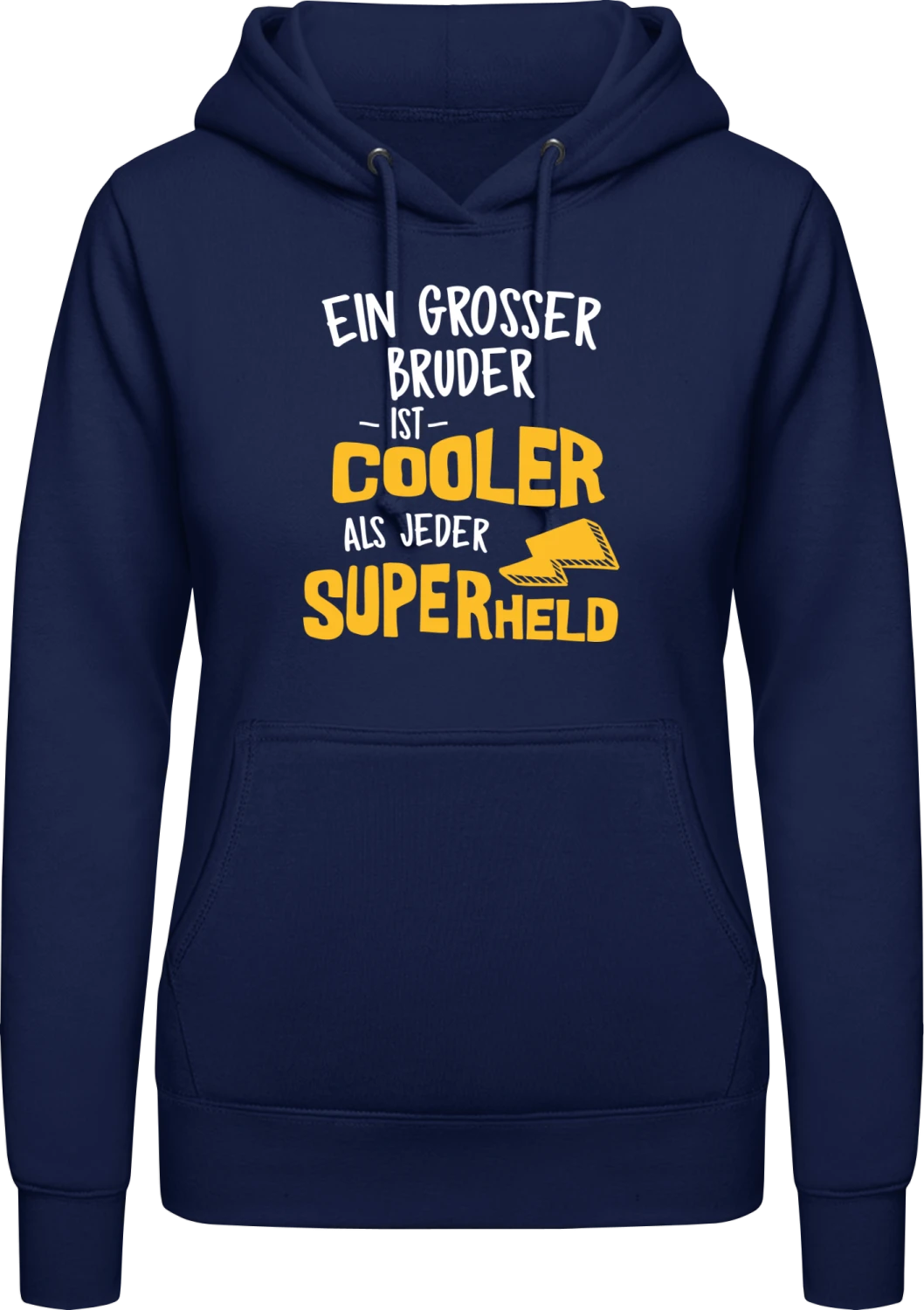 Ein grosser Bruder ist cooler als jeder Superheld - Oxford navy AWDis ladies hoodie - Front