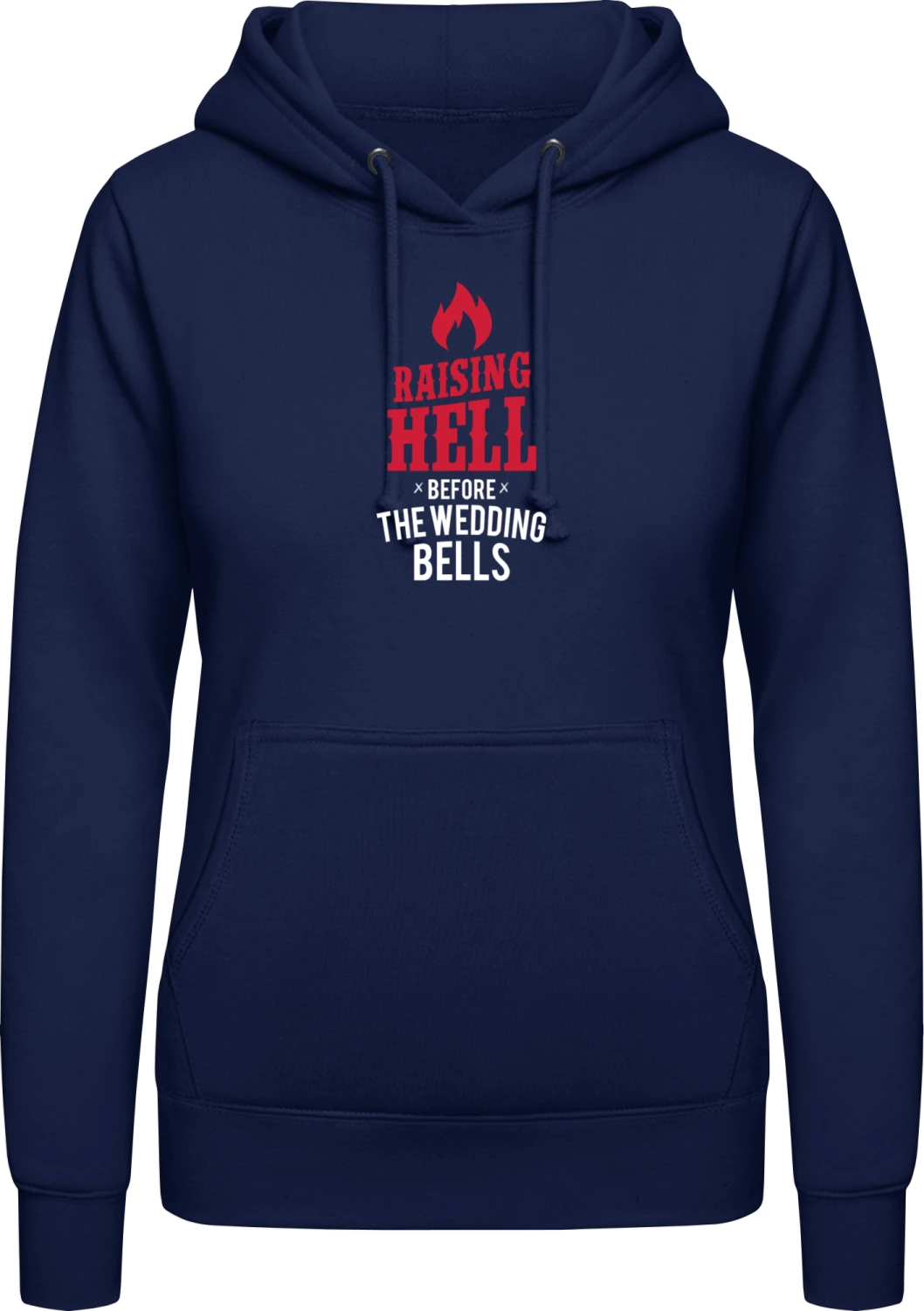 Raising Hell Before The Wedding Bells - Oxford navy AWDis ladies hoodie - Front