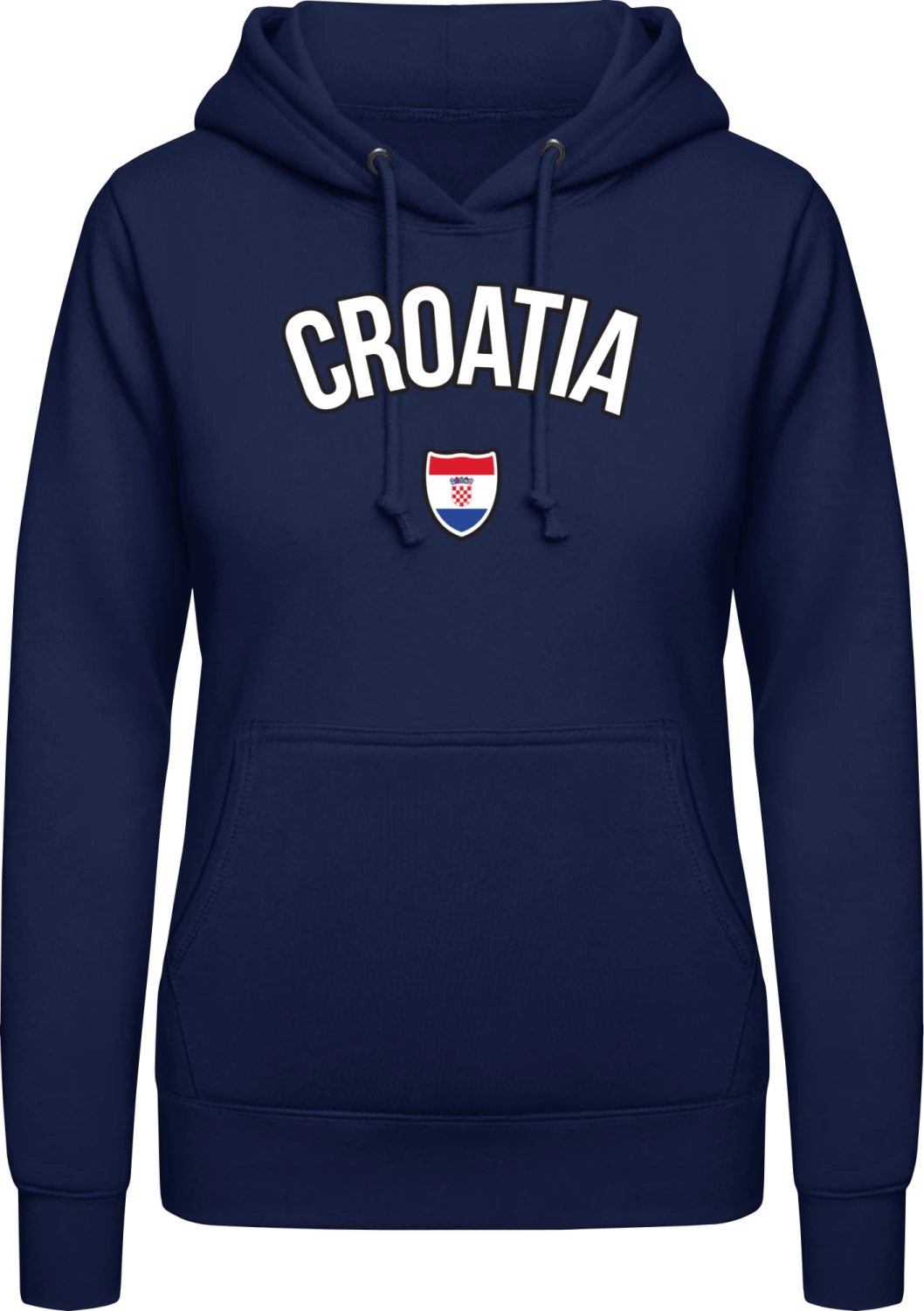 CROATIA Football Fan - Oxford navy AWDis ladies hoodie - Front