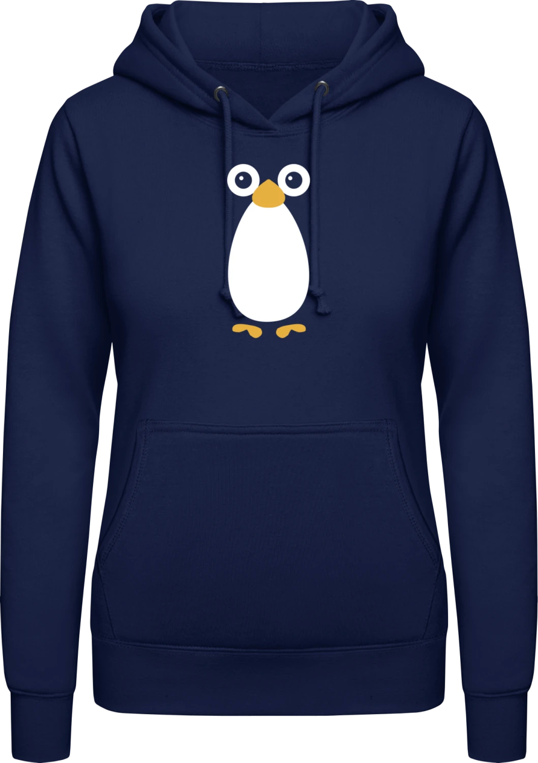 Penguin Effect - Oxford navy AWDis ladies hoodie - Front