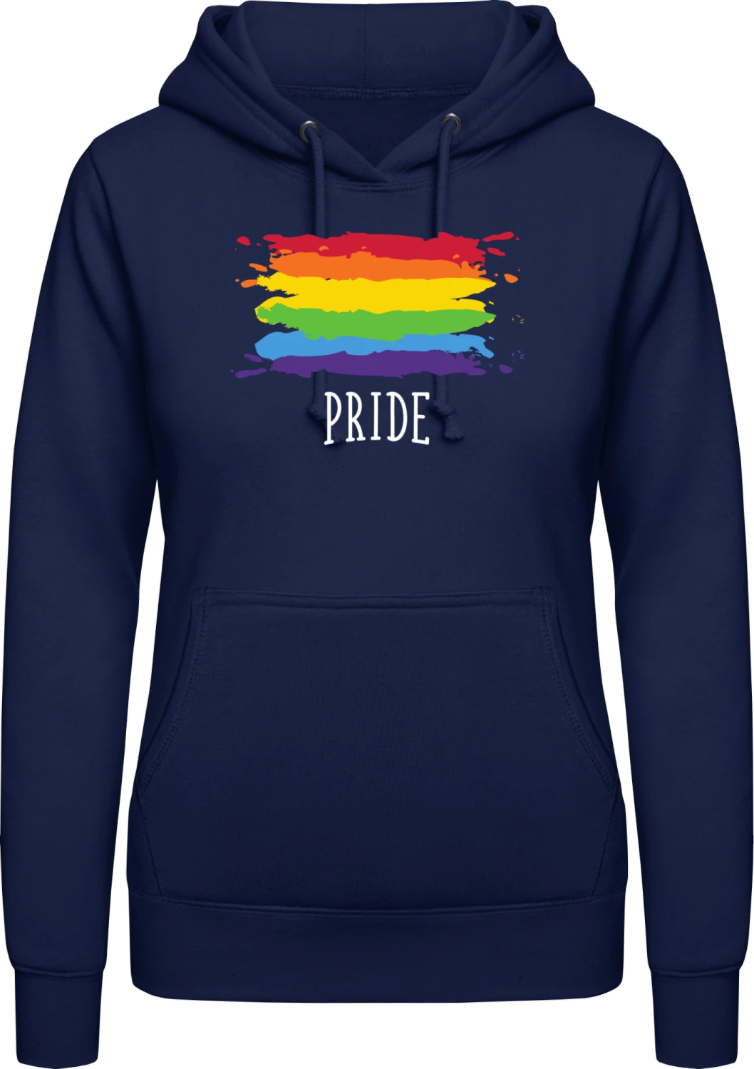 Gay Pride  - Oxford navy AWDis ladies hoodie - Front