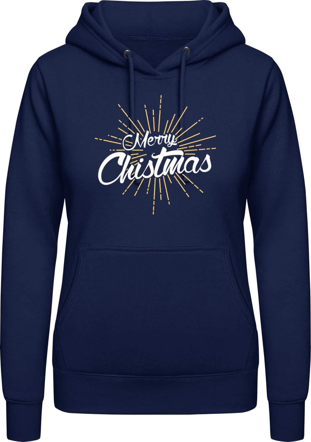 Merry Christmas - Oxford navy AWDis ladies hoodie - Front