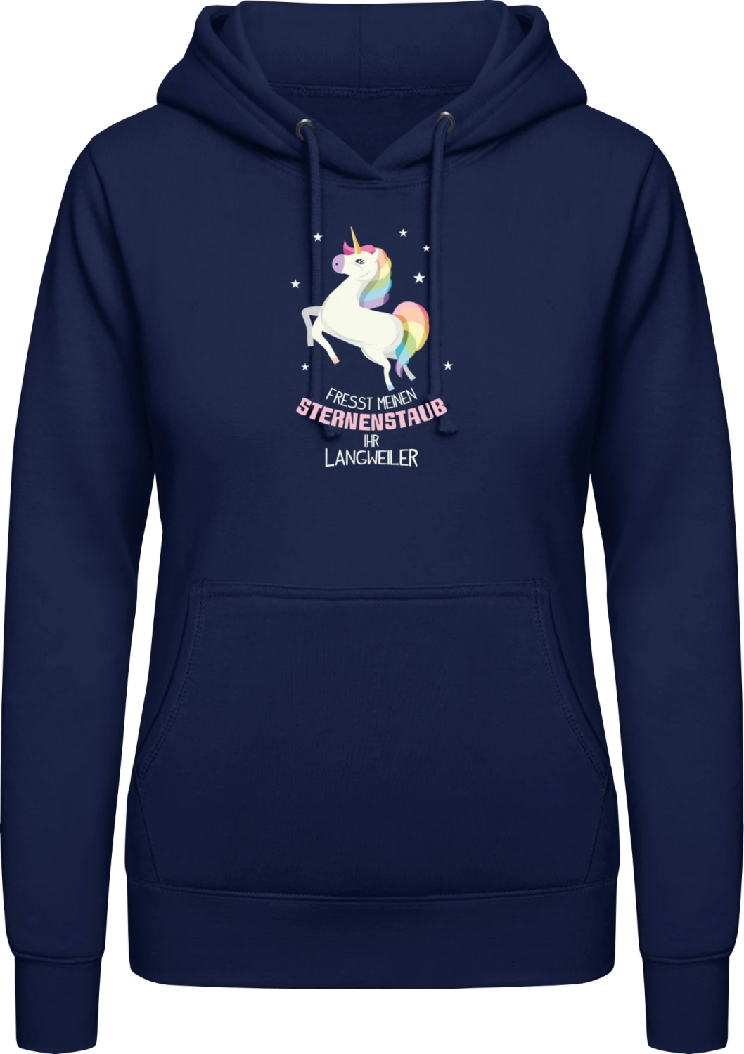 Fresst meinen Sternenstaub - Oxford navy AWDis ladies hoodie - Front