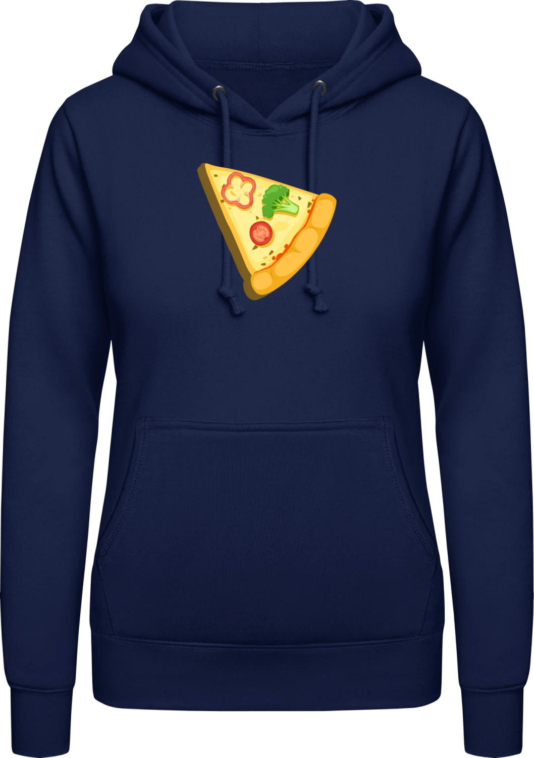 Mother And Child Pizza Slice - Oxford navy AWDis ladies hoodie - Front