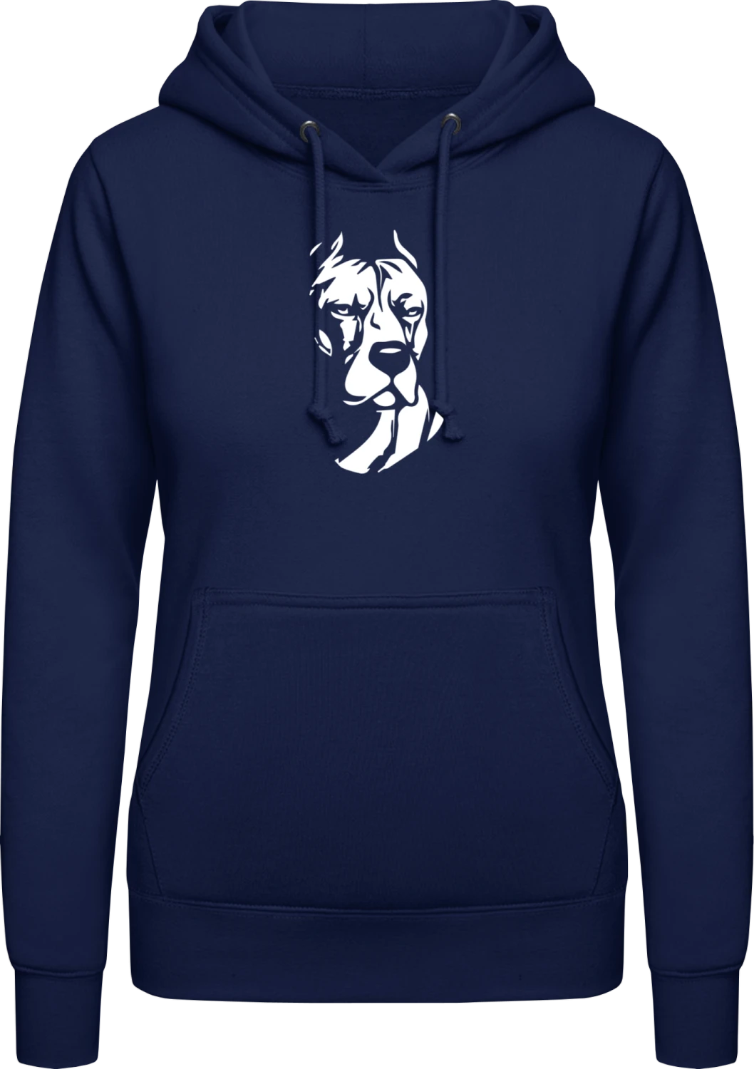 Pitbull Face  - Oxford navy AWDis ladies hoodie - Front