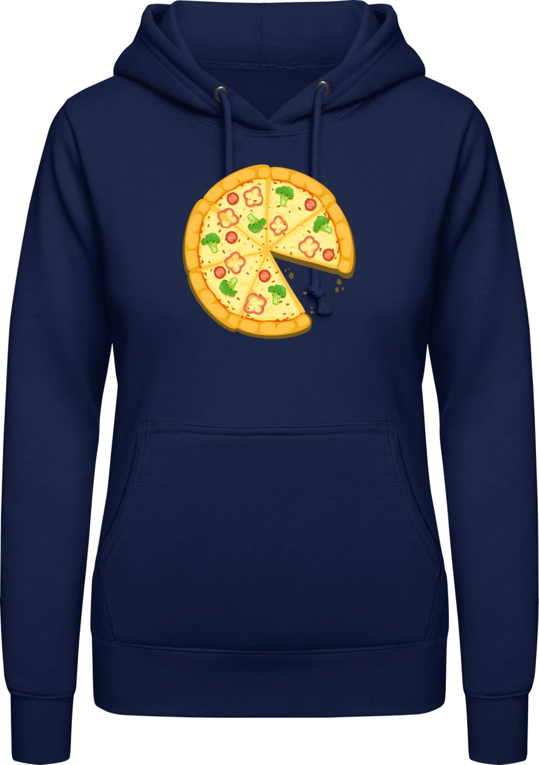 Mother And Child Pizza - Oxford navy AWDis ladies hoodie - Front