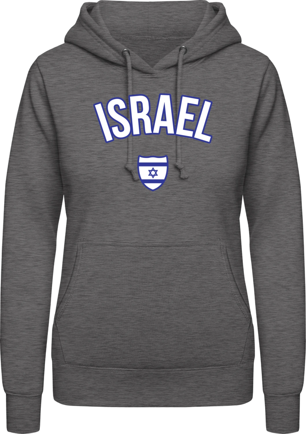 ISRAEL Fan - Charcoal AWDis ladies hoodie - Front