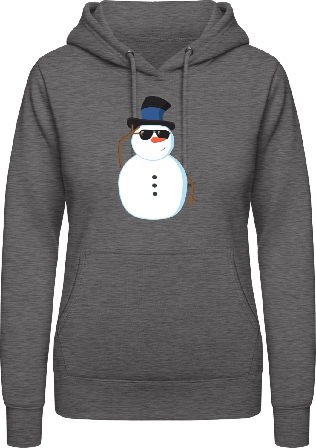 Cool Snowman - Charcoal AWDis ladies hoodie - Front