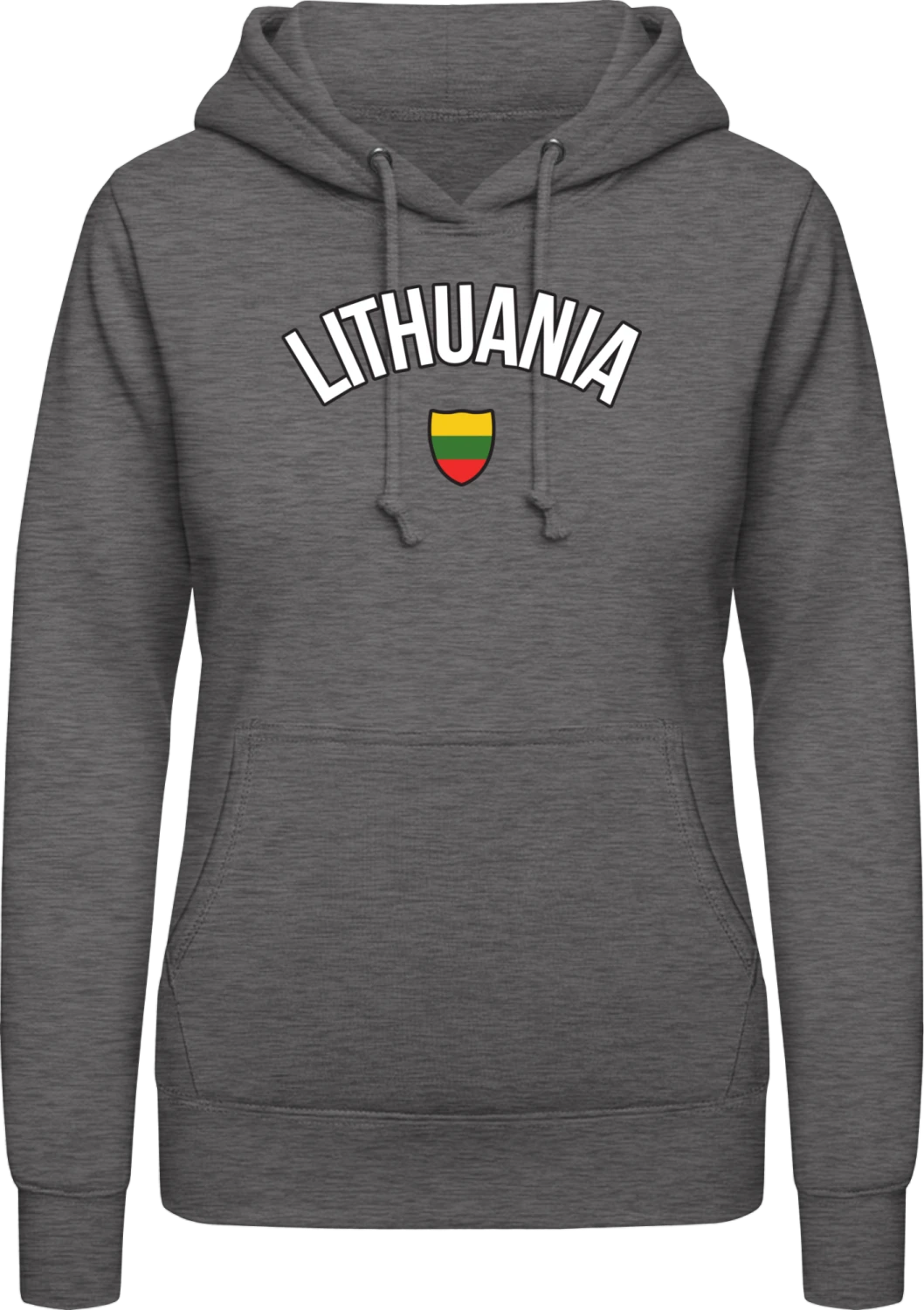 LITHUANIA Fan - Charcoal AWDis ladies hoodie - Front