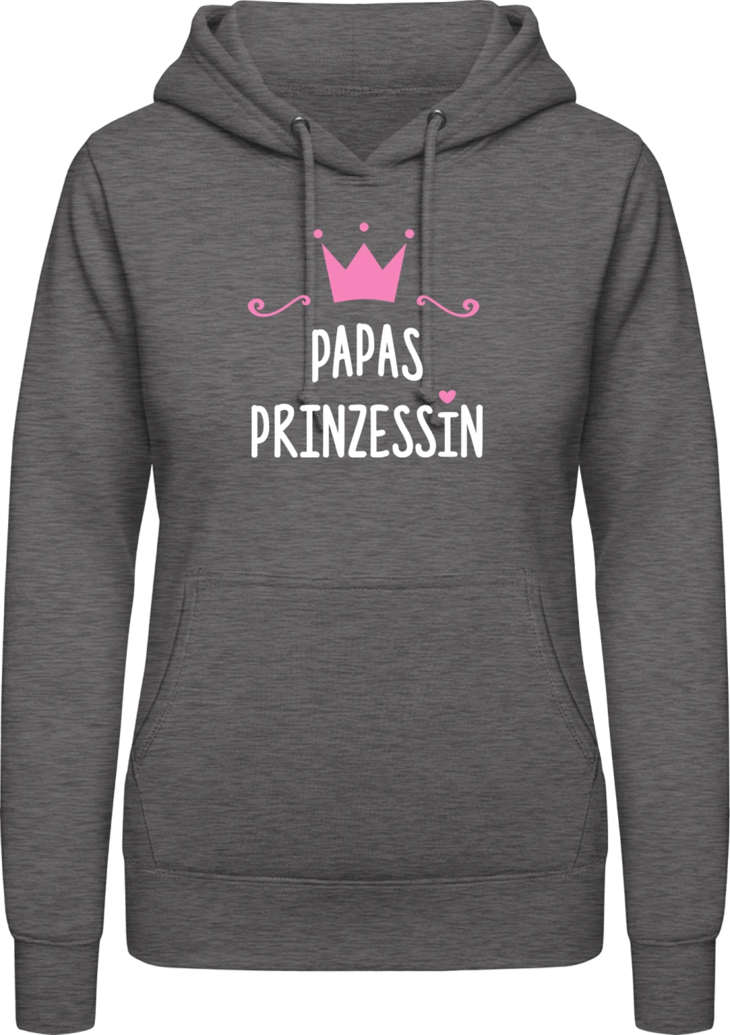 Papas Prinzessin - Charcoal AWDis ladies hoodie - Front