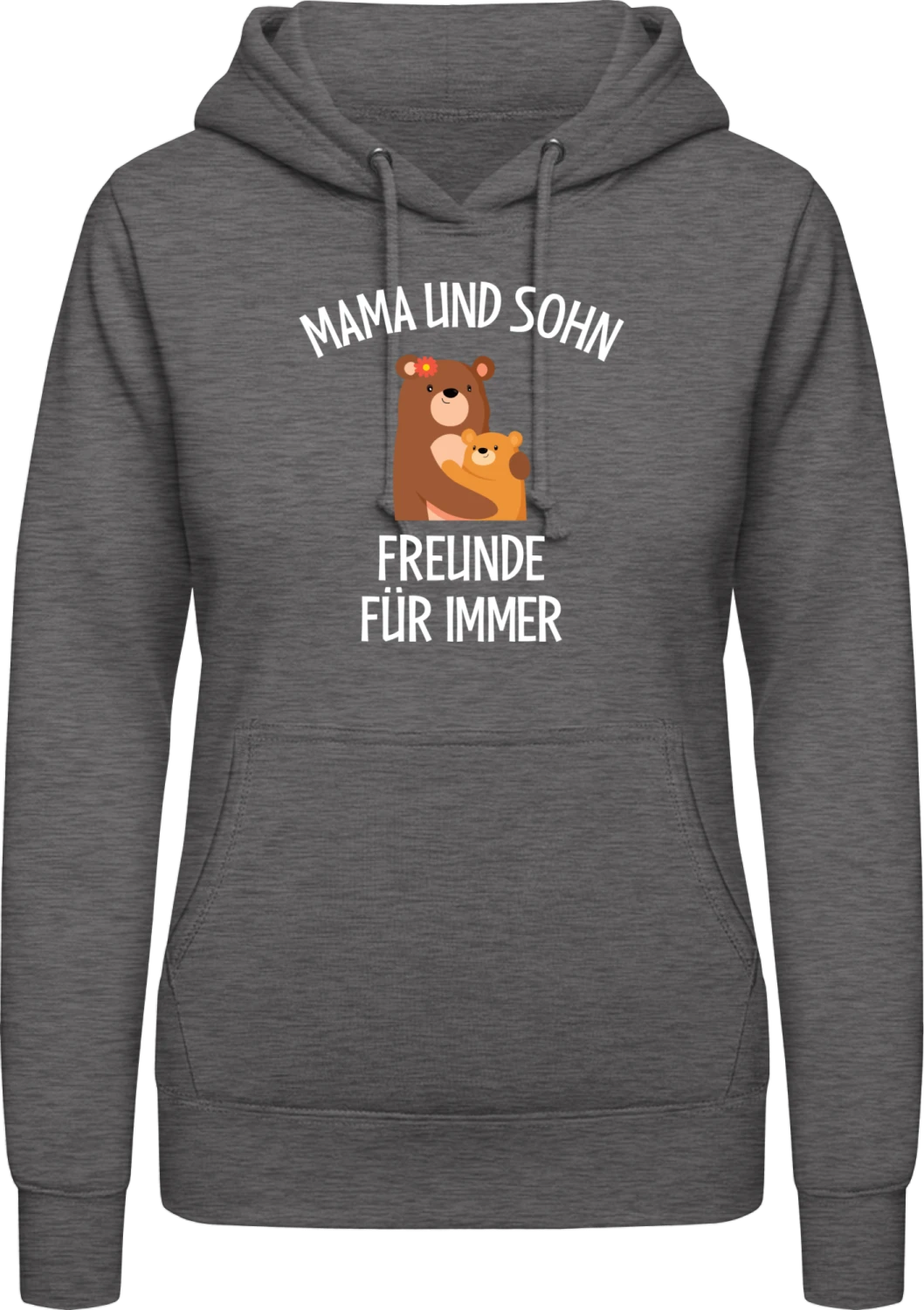 Mama und Sohn Freunde für immer - Charcoal AWDis ladies hoodie - Front