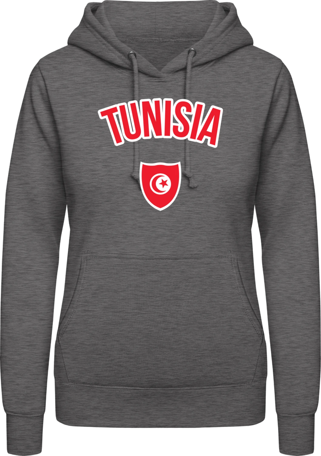 TUNISIA Fan - Charcoal AWDis ladies hoodie - Front