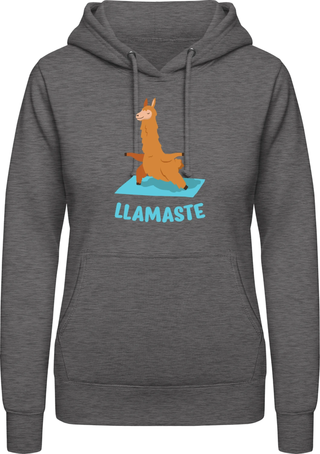 Llamaste - Charcoal AWDis ladies hoodie - Front