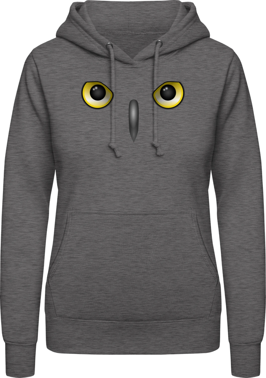 Owl Face Scary - Charcoal AWDis ladies hoodie - Front