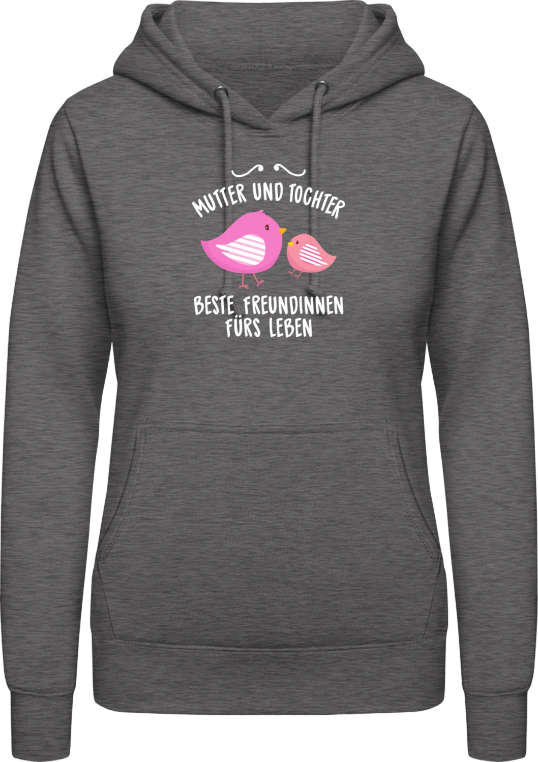 Mutter und Tochter beste Freundinnen - Charcoal AWDis ladies hoodie - Front