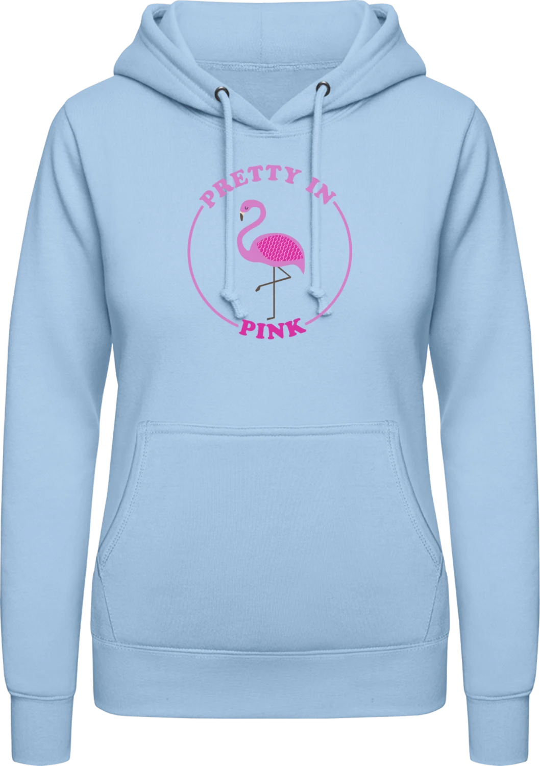 Pretty In Pink Flamingo - Front_Sky Blue