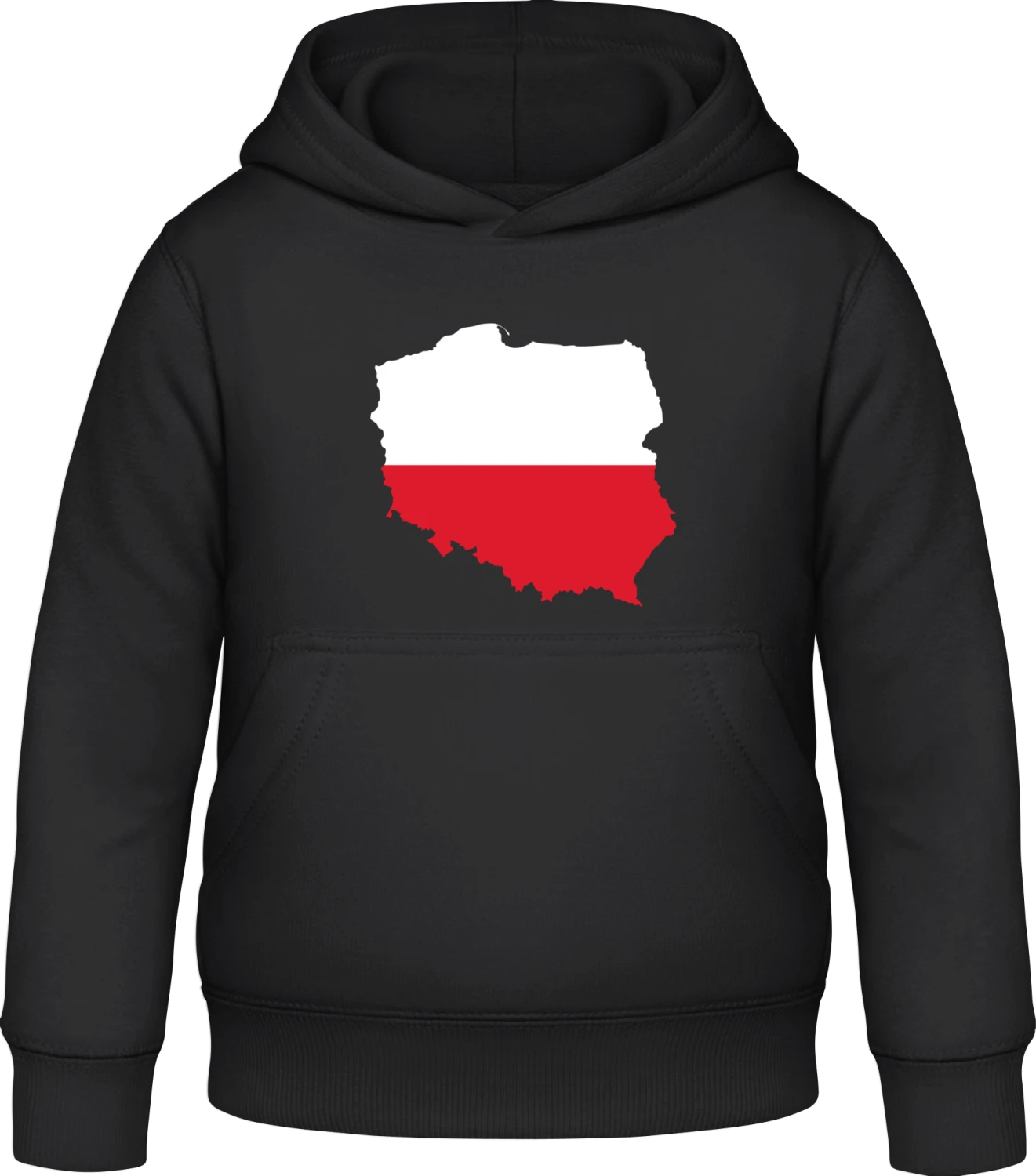 Polen Landkarte - Black Awdis Hoodie Kids - Front