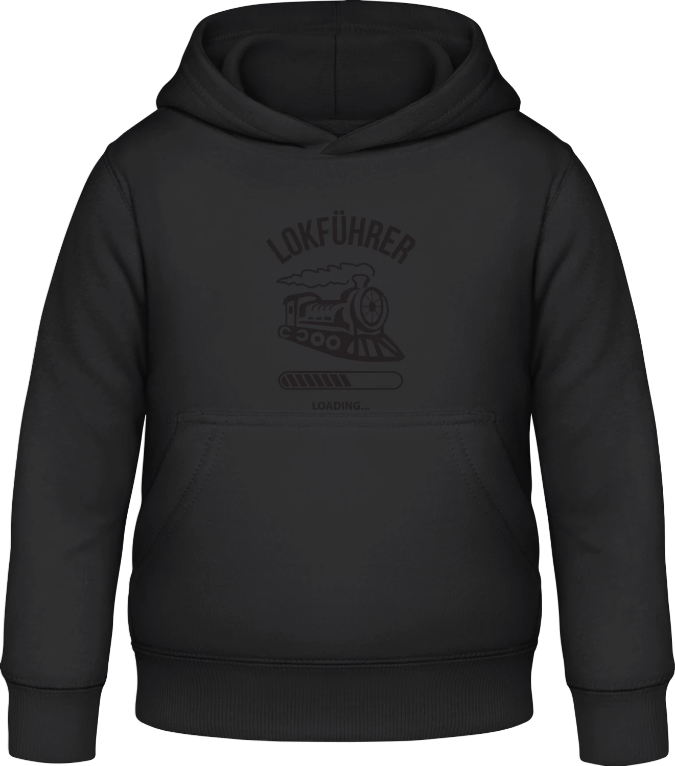 Lokführer Loading - Black Awdis Hoodie Kids - Front