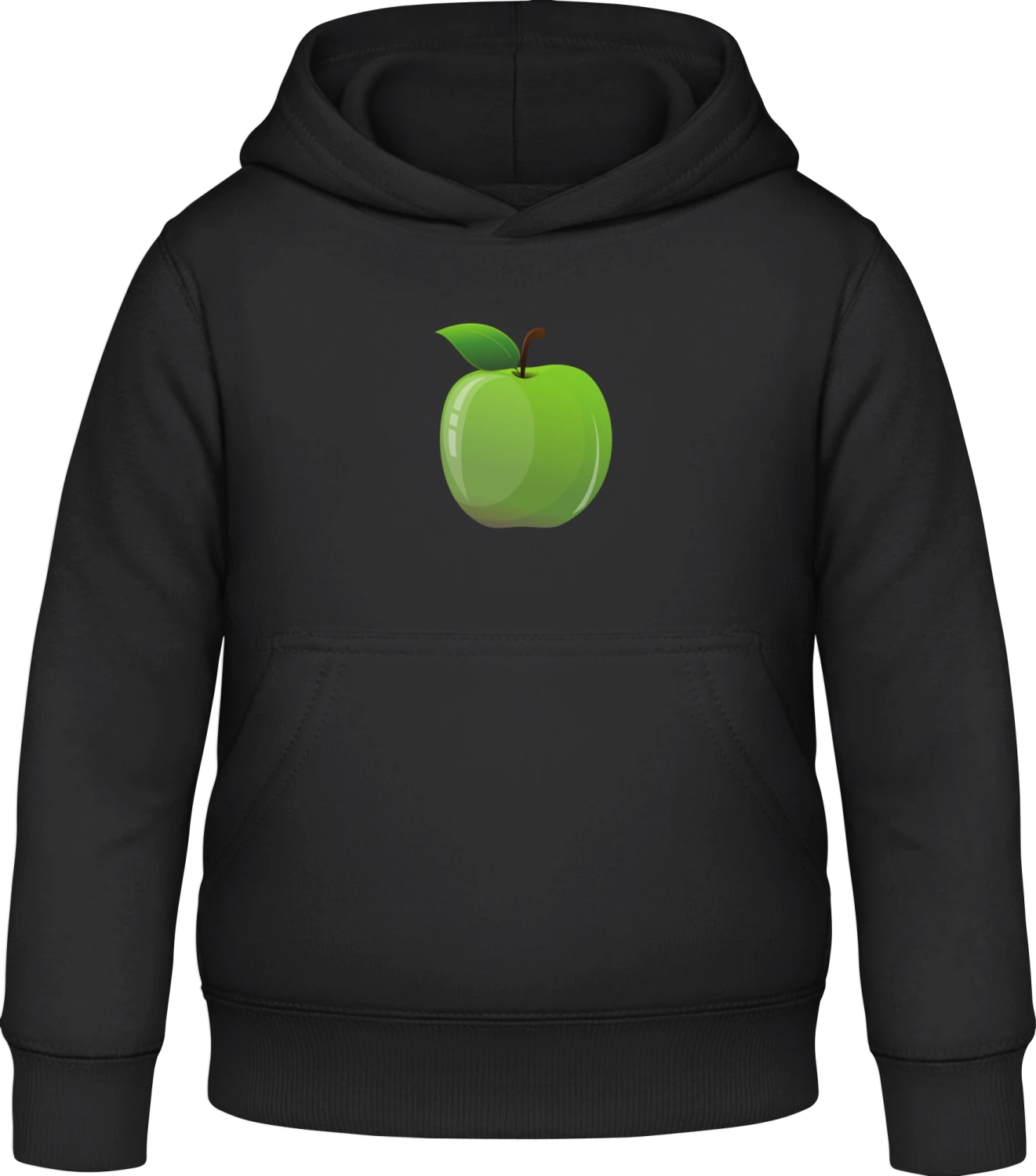 Grüner Apfel - Black Awdis Hoodie Kids - Front