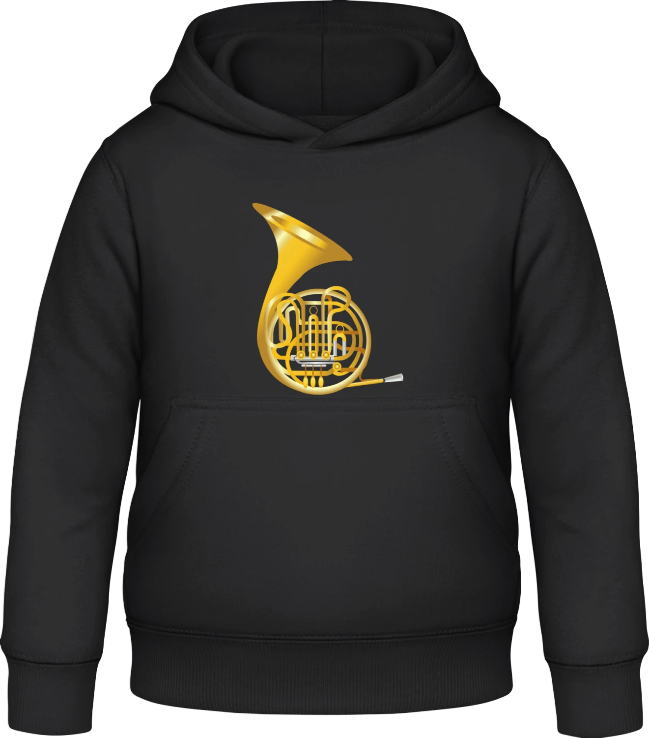 French Horn - Black Awdis Hoodie Kids - Front