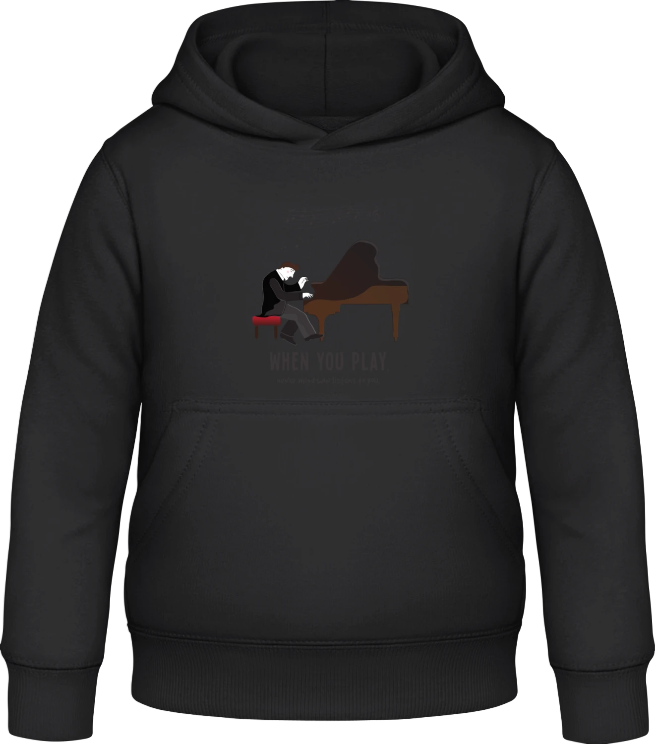 When You Play Piano - Black Awdis Hoodie Kids - Front