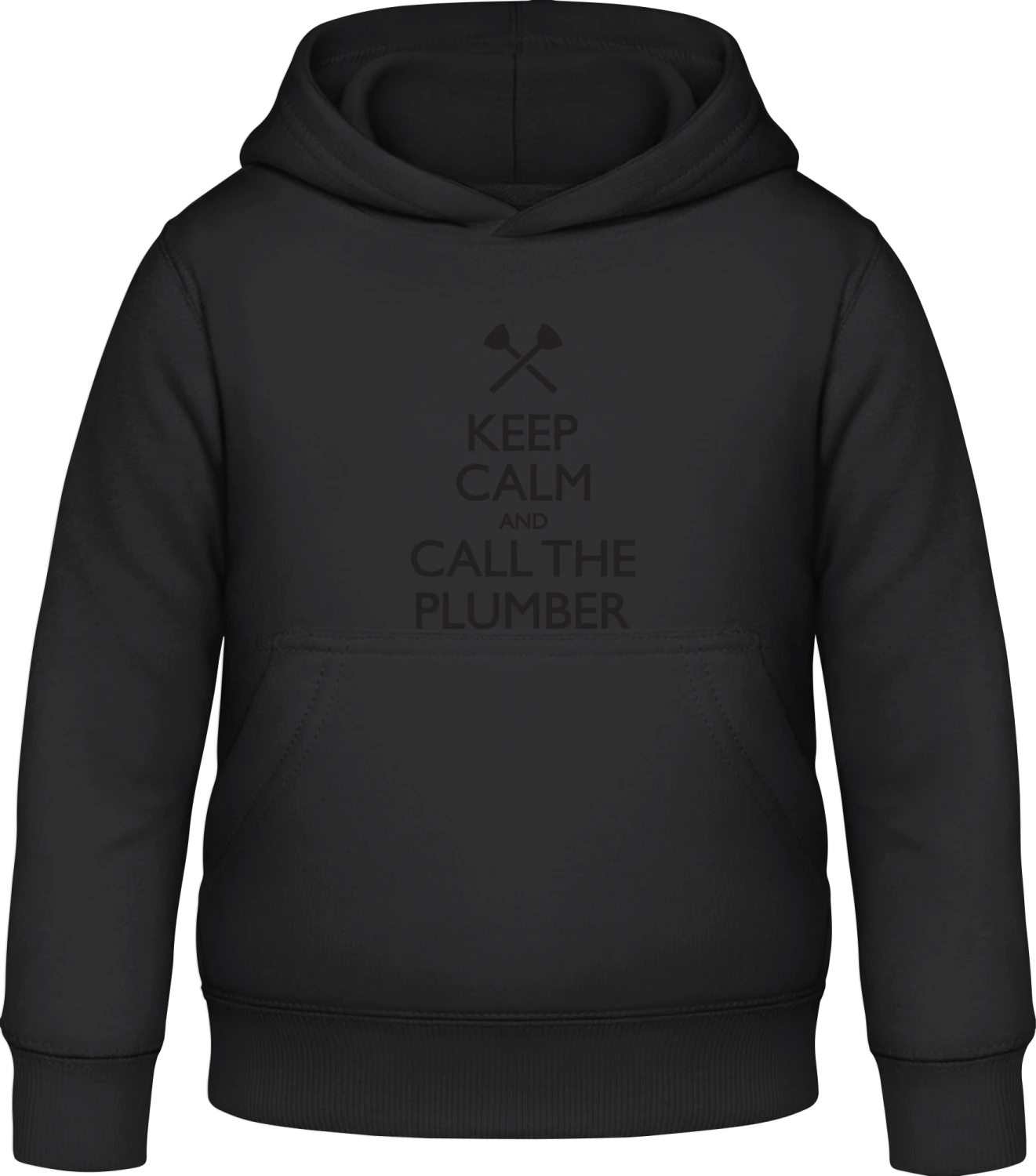 Keep Calm And Call The Plumber - Black Awdis Hoodie Kids - Front