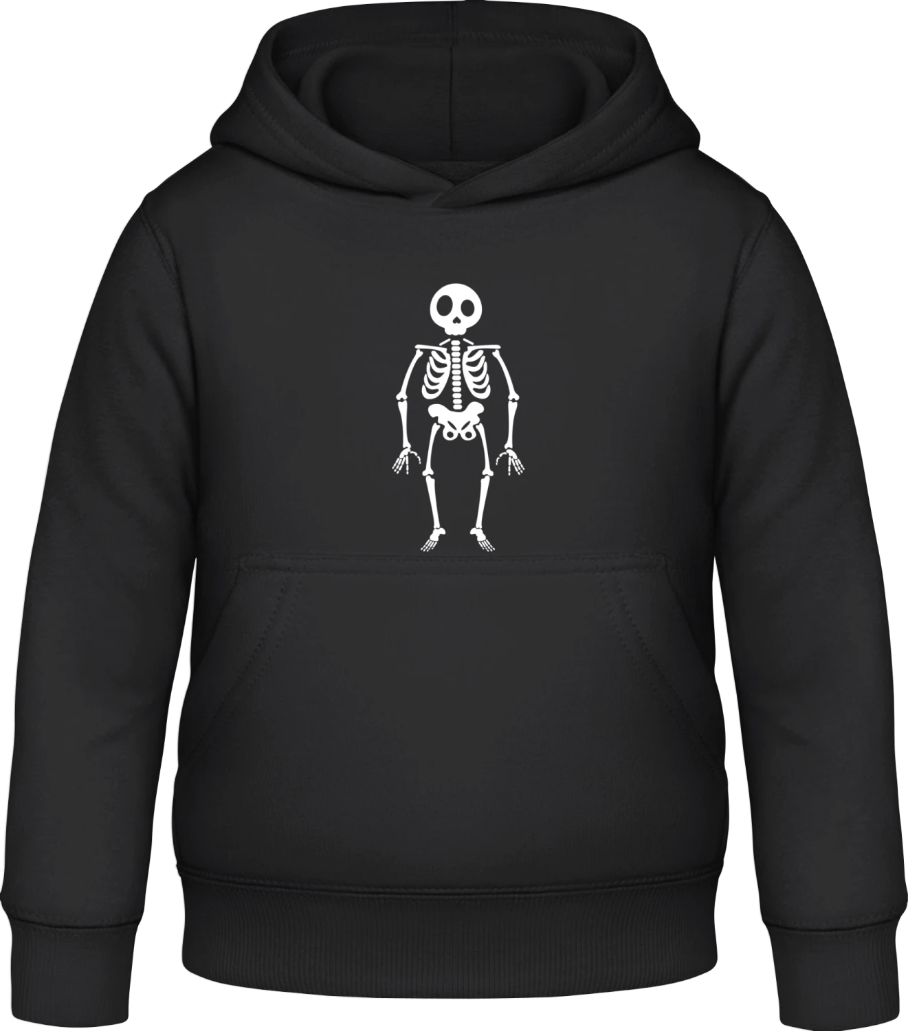 Funny Skeleton - Black Awdis Hoodie Kids - Front