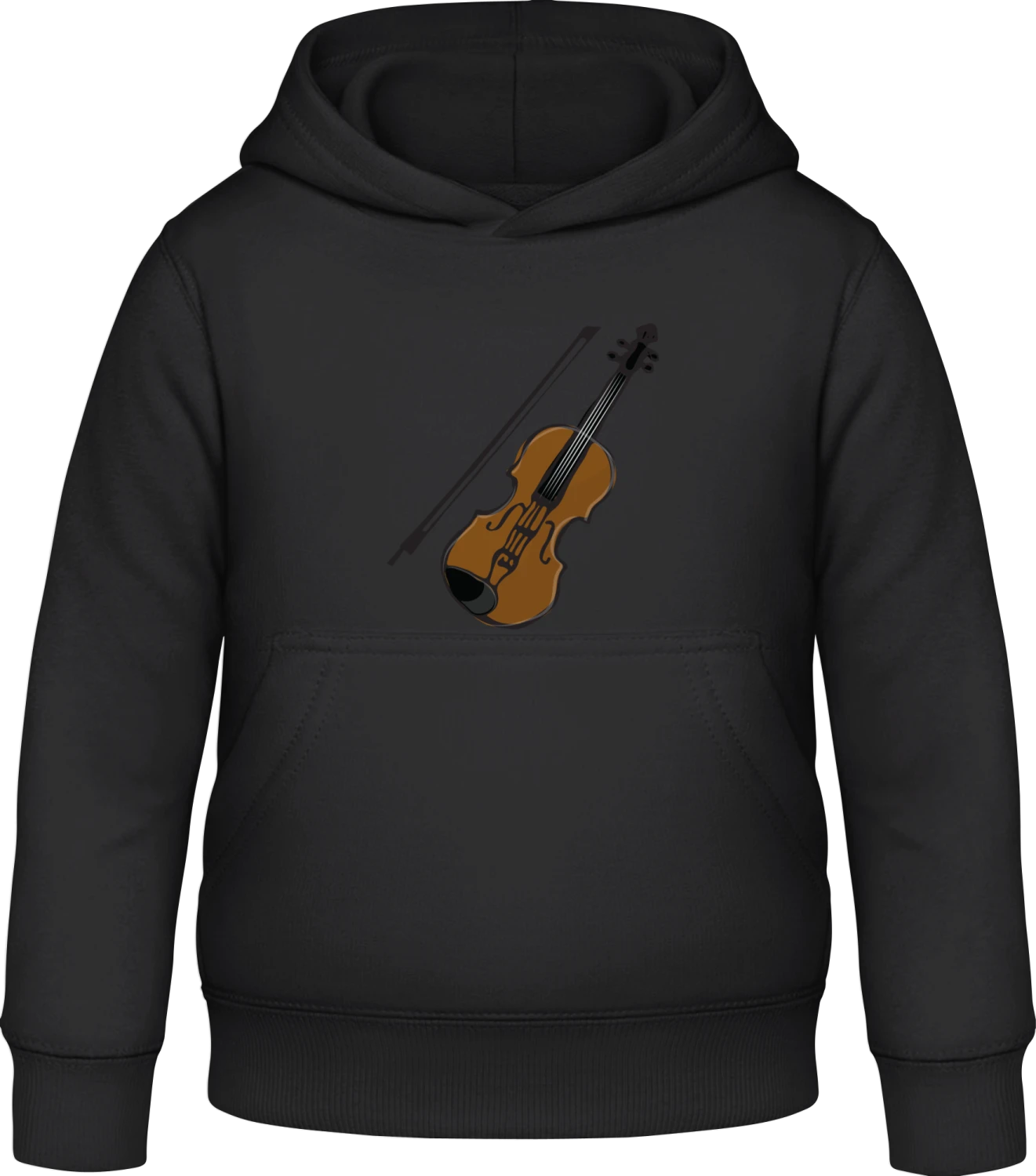 Violin Illustration - Black Awdis Hoodie Kids - Front