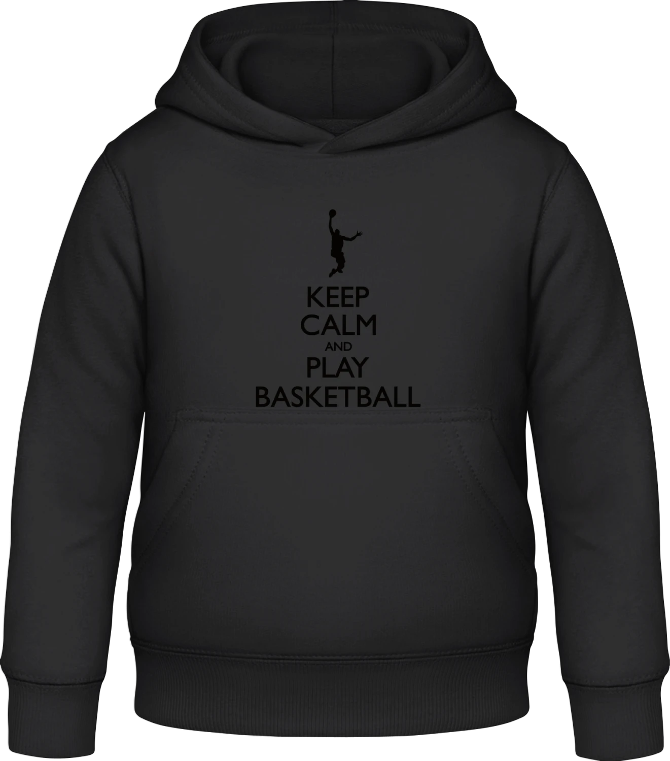 Keep Calm And Play Basketball - Black Awdis Hoodie Kids - Front