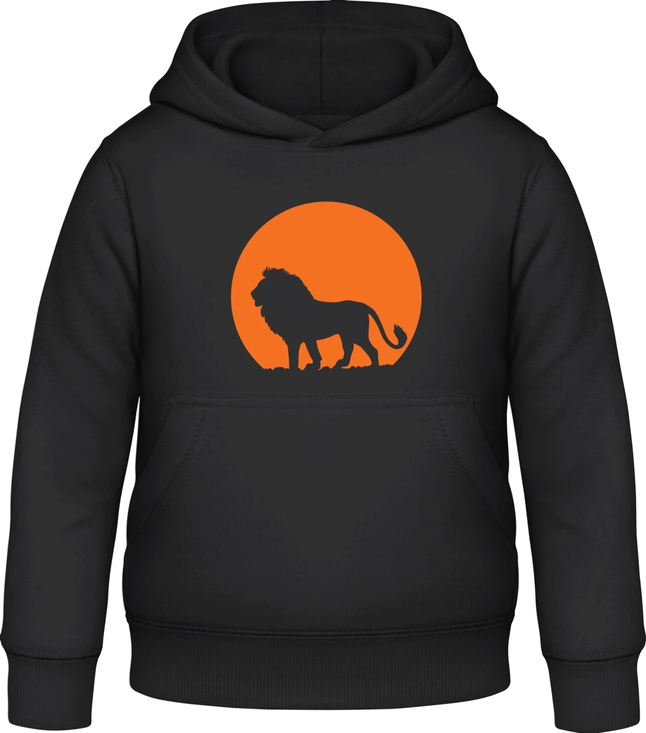 Lion in Moonlight - Black Awdis Hoodie Kids - Front