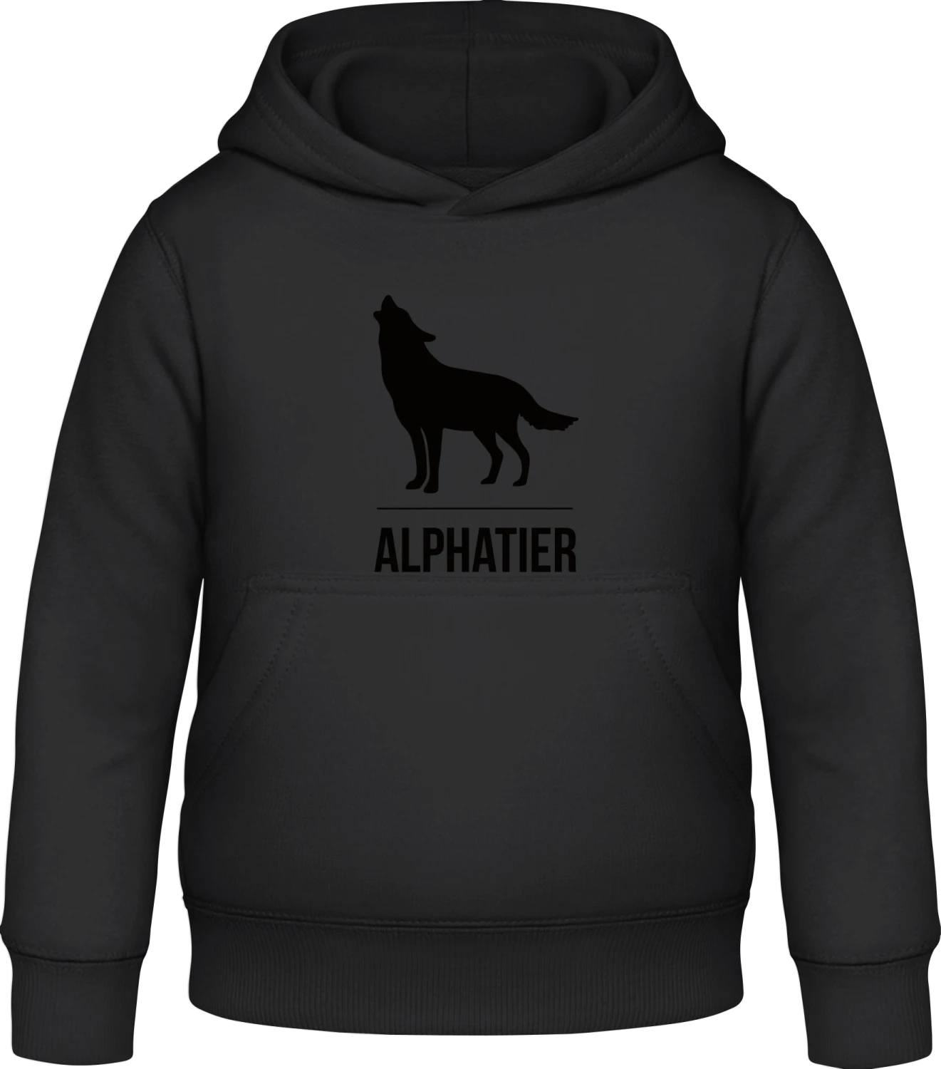 Alphatier - Black Awdis Hoodie Kids - Front