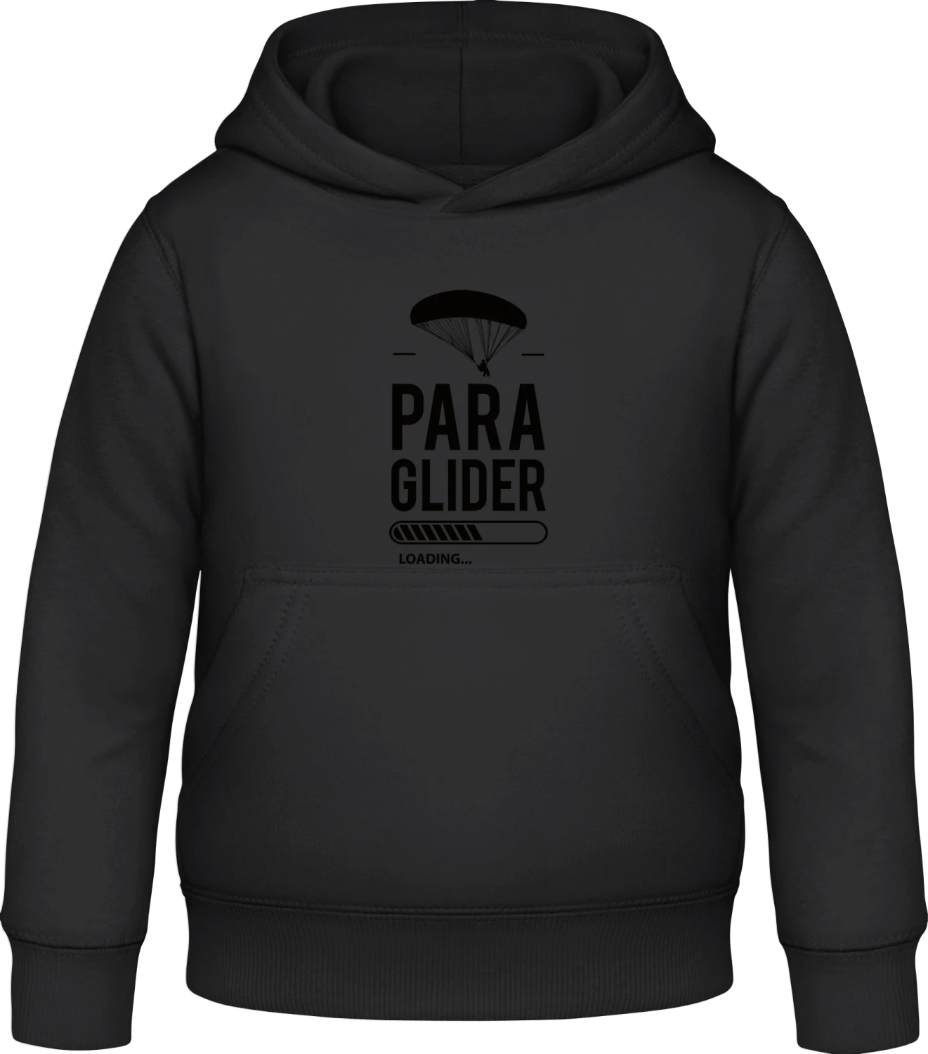 Paraglider Loading - Black Awdis Hoodie Kids - Front