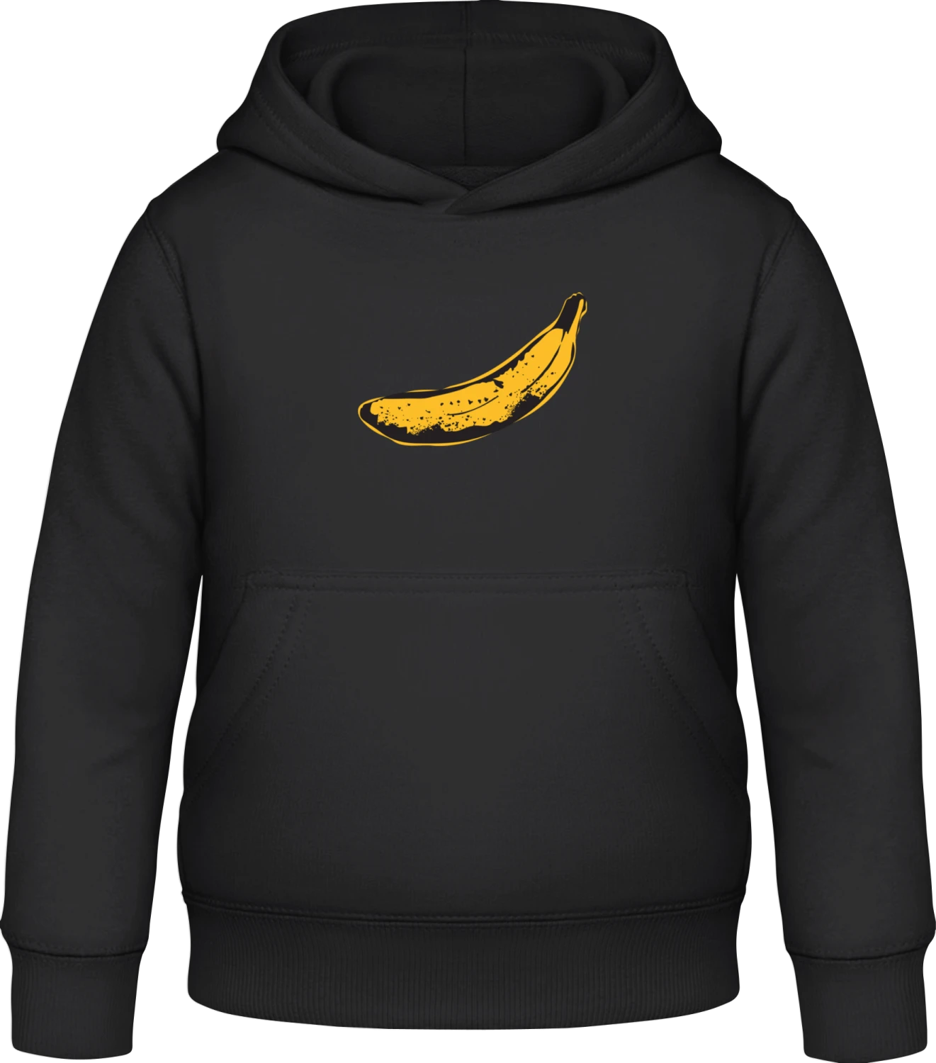 Banana Illustration - Black Awdis Hoodie Kids - Front