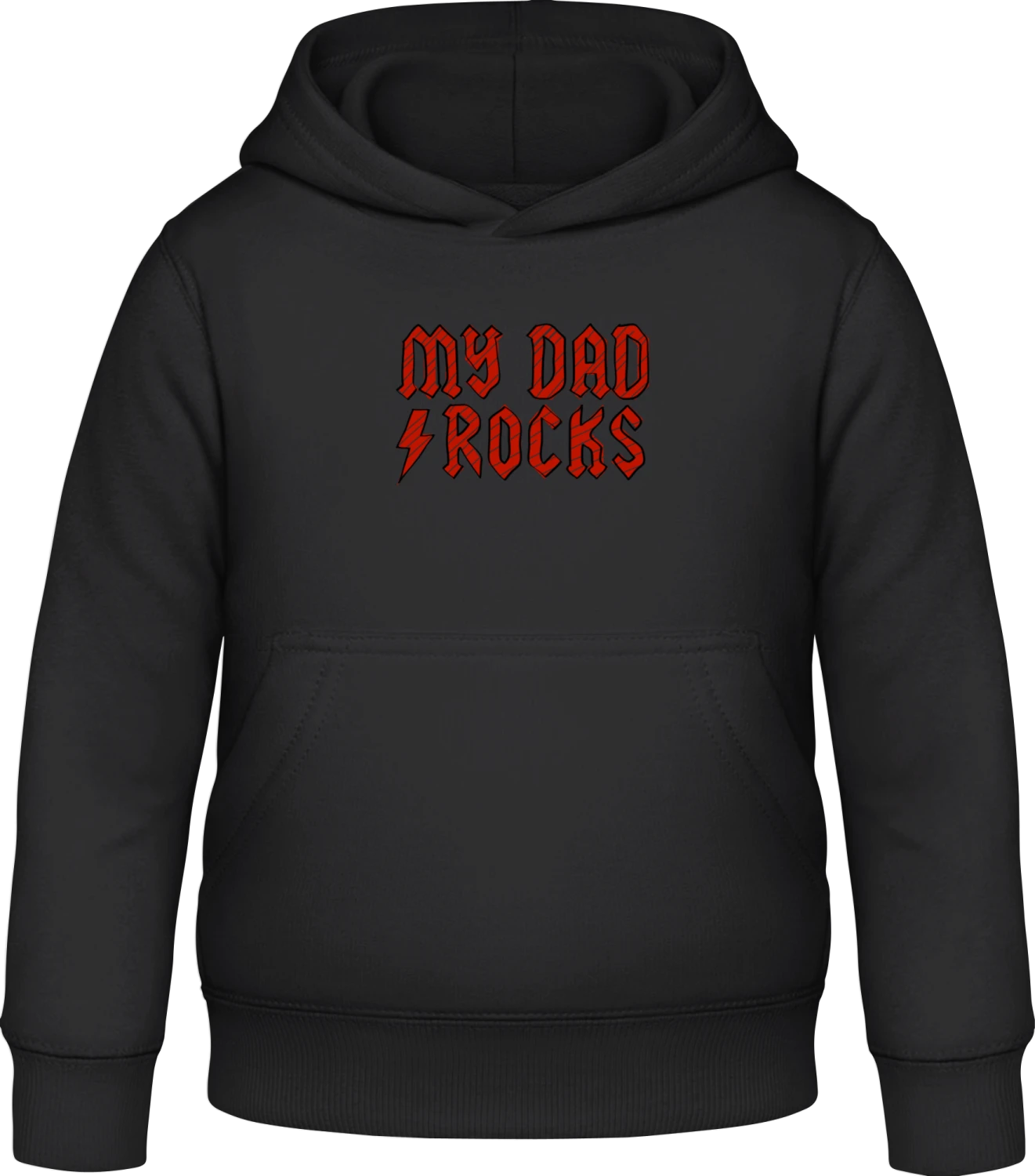 My Dad Rocks - Black Awdis Hoodie Kids - Front