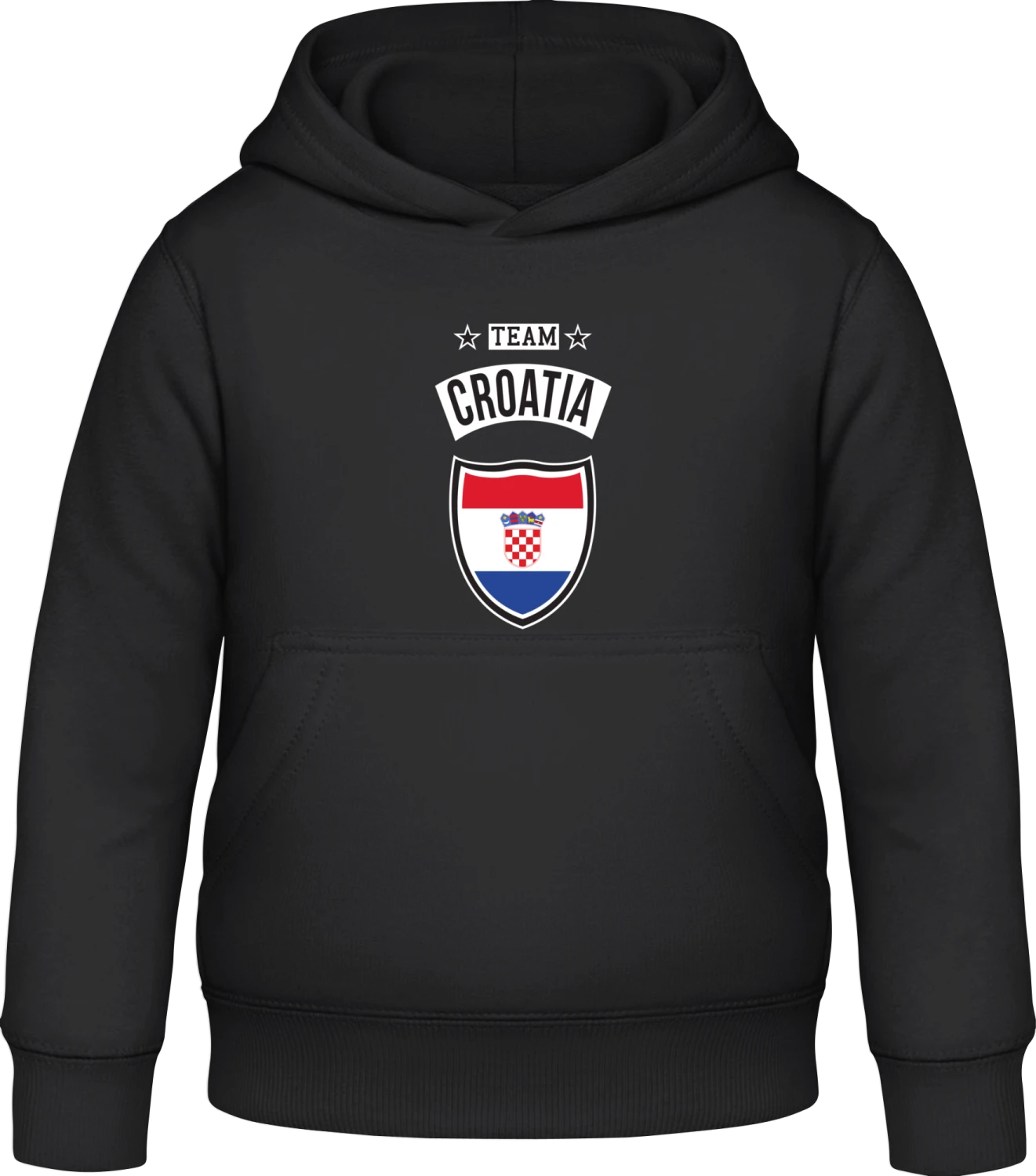 Team Croatia - Black Awdis Hoodie Kids - Front