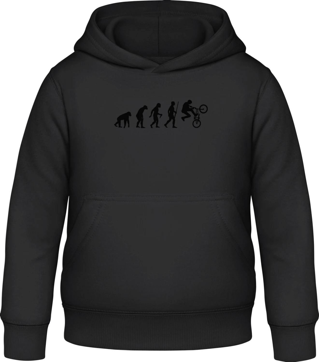 BMX Biker Evolution - Black Awdis Hoodie Kids - Front