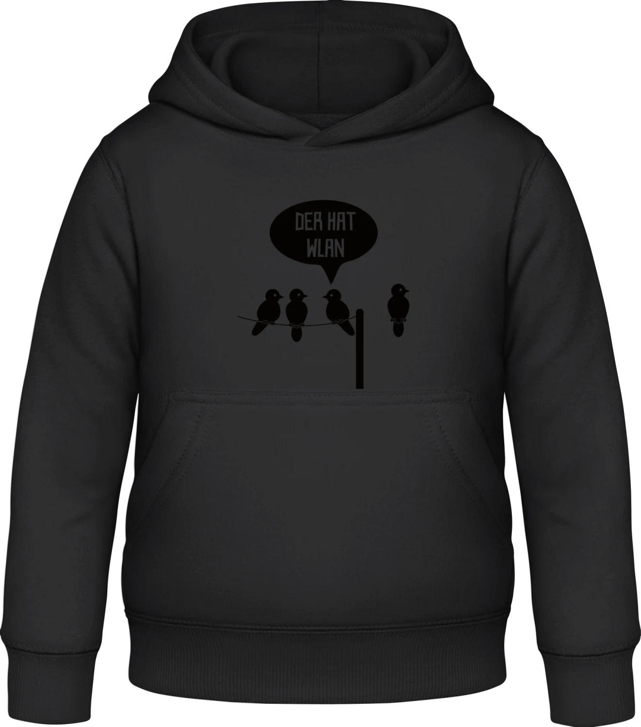 Der hat Wlan - Black Awdis Hoodie Kids - Front