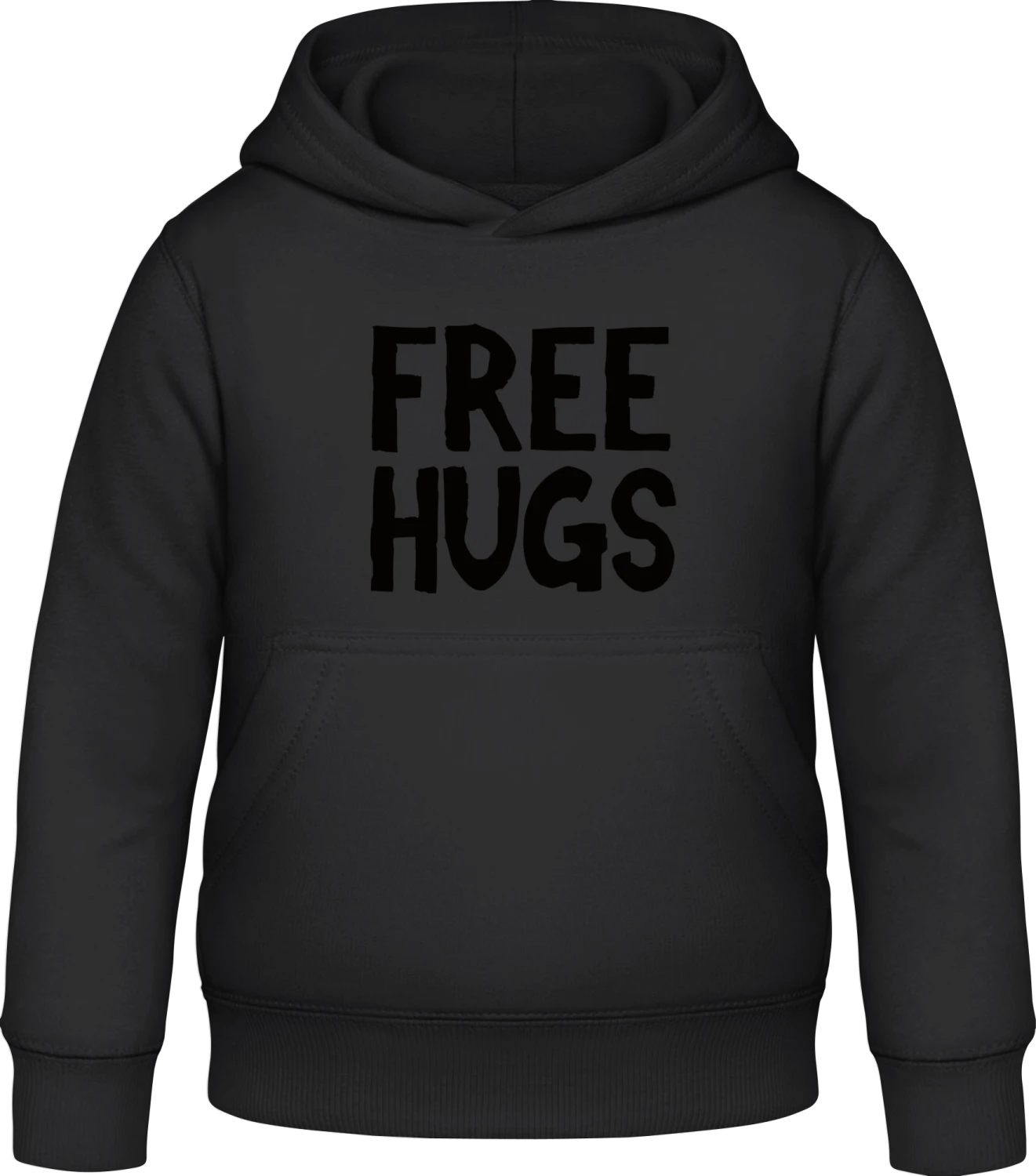 Free Hugs - Black Awdis Hoodie Kids - Front