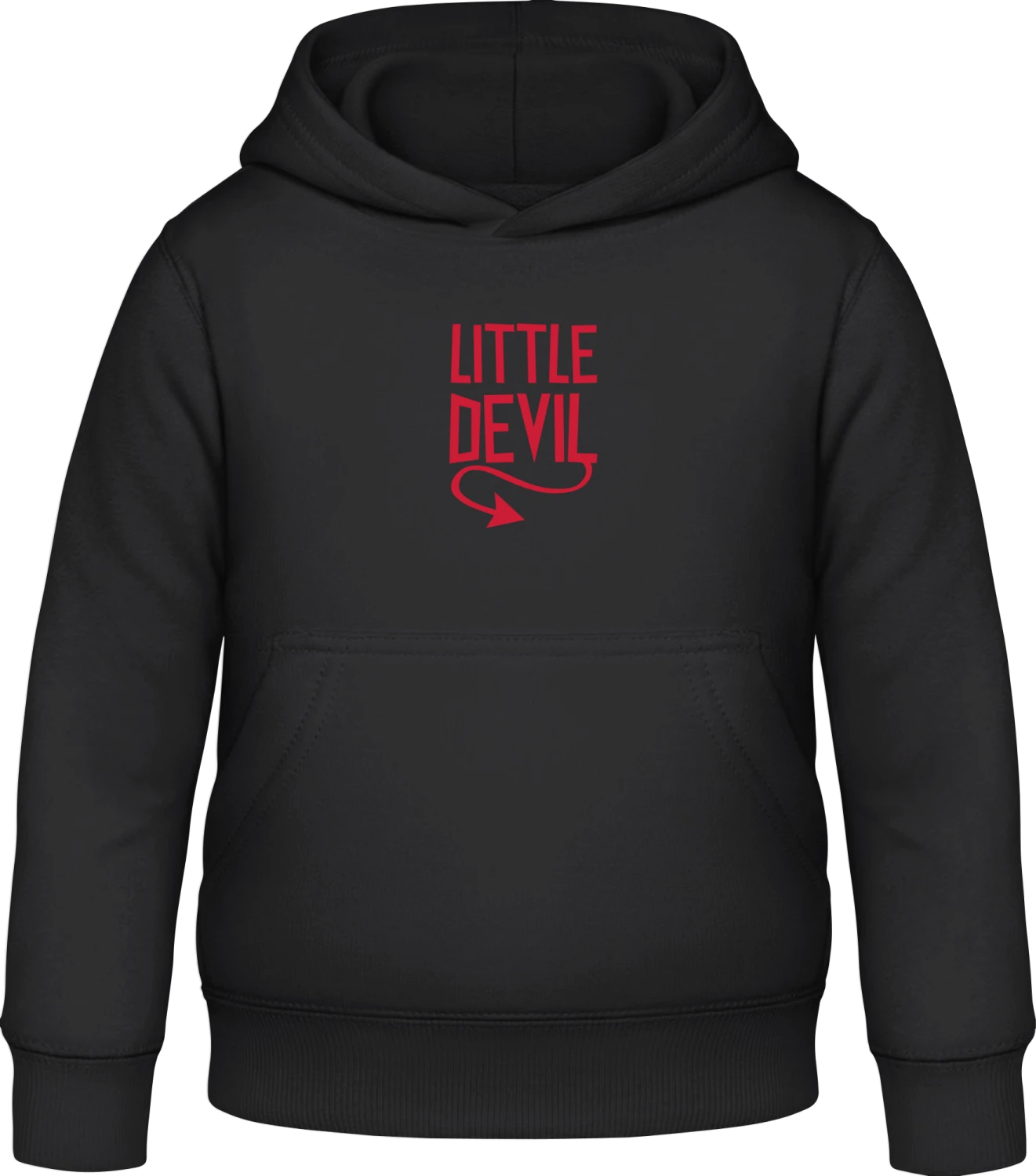 Little Devil Typo - Black Awdis Hoodie Kids - Front