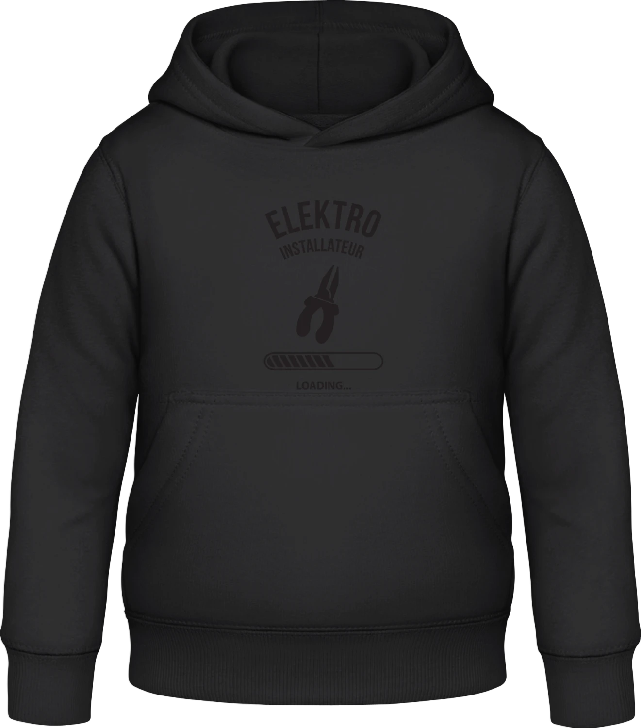 Elektro Installateur Loading - Black Awdis Hoodie Kids - Front