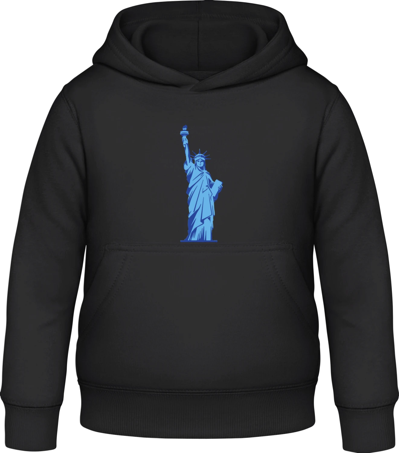 Freiheitsstatue - Black Awdis Hoodie Kids - Front