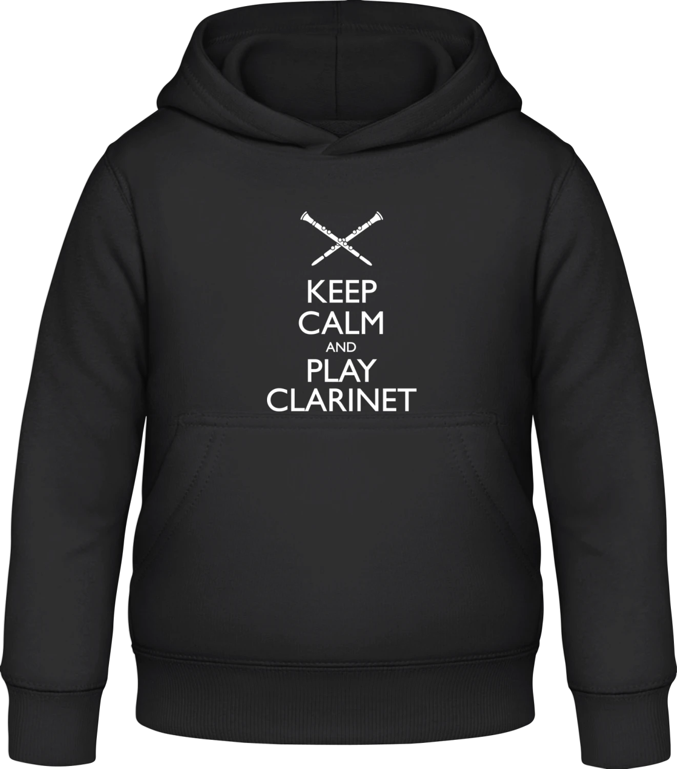 Keep Calm And Play Clarinet - Black Awdis Hoodie Kids - Front